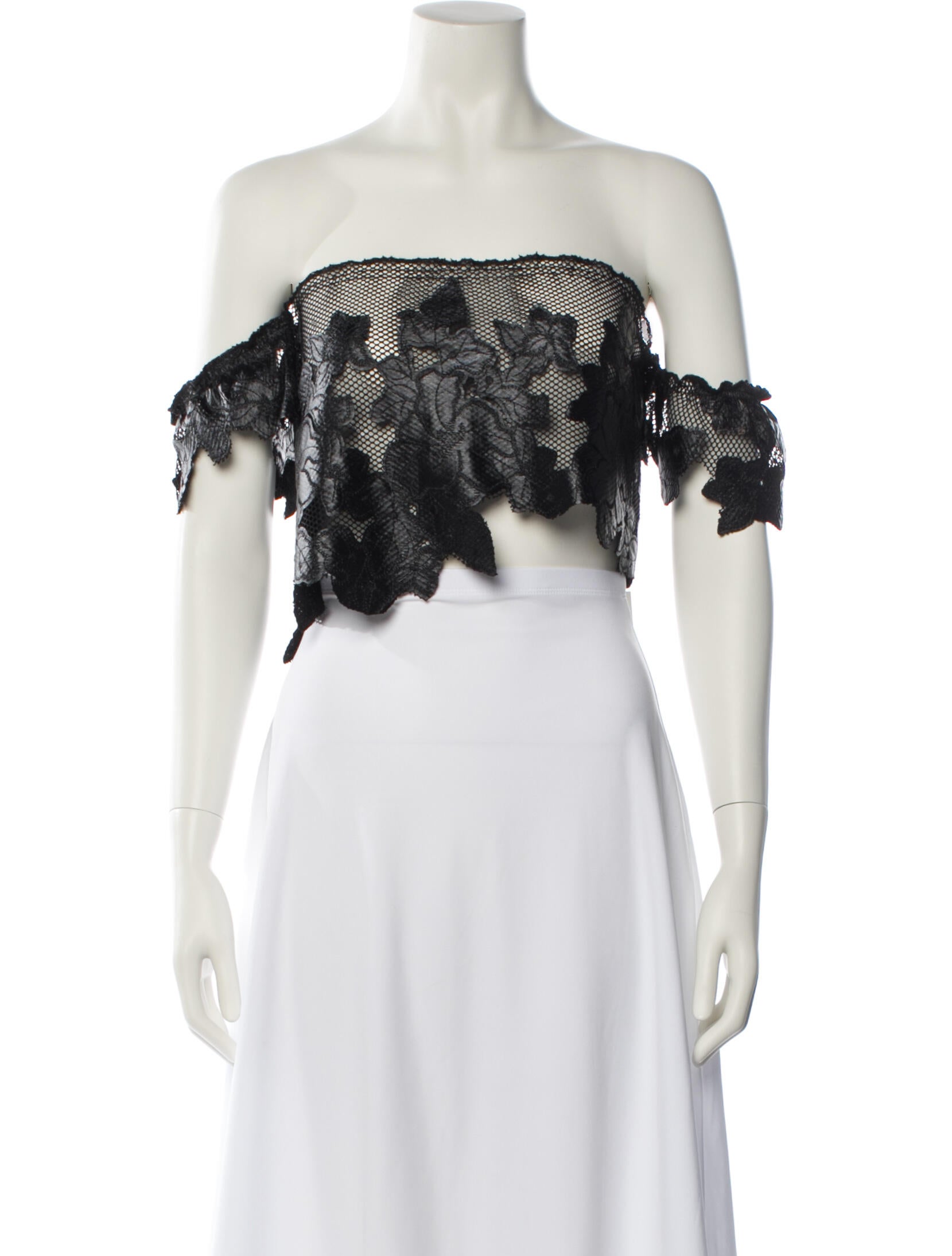 Pop Saint Barth Off-The-Shoulder Short Sleeve Crop Top