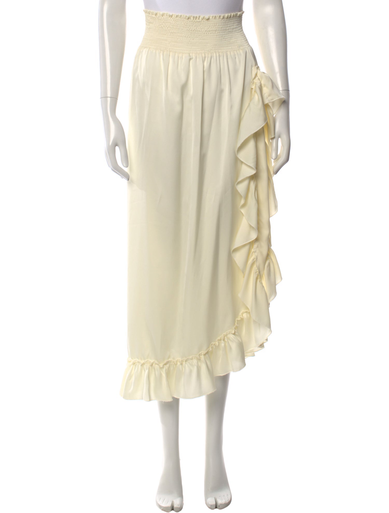 Pop Saint Barth Ruffle Embellishment Midi Length Skirt