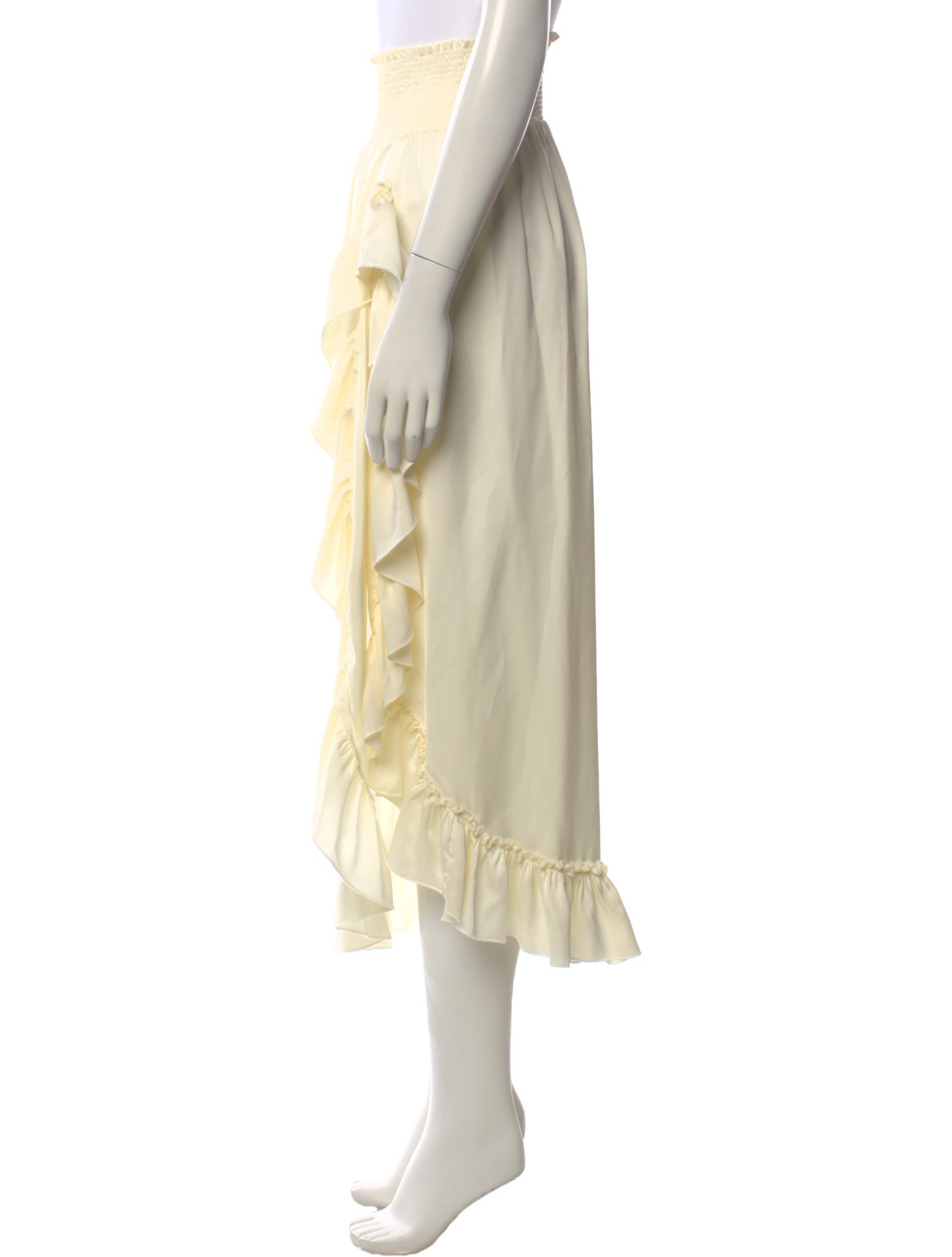 Pop Saint Barth Ruffle Embellishment Midi Length Skirt