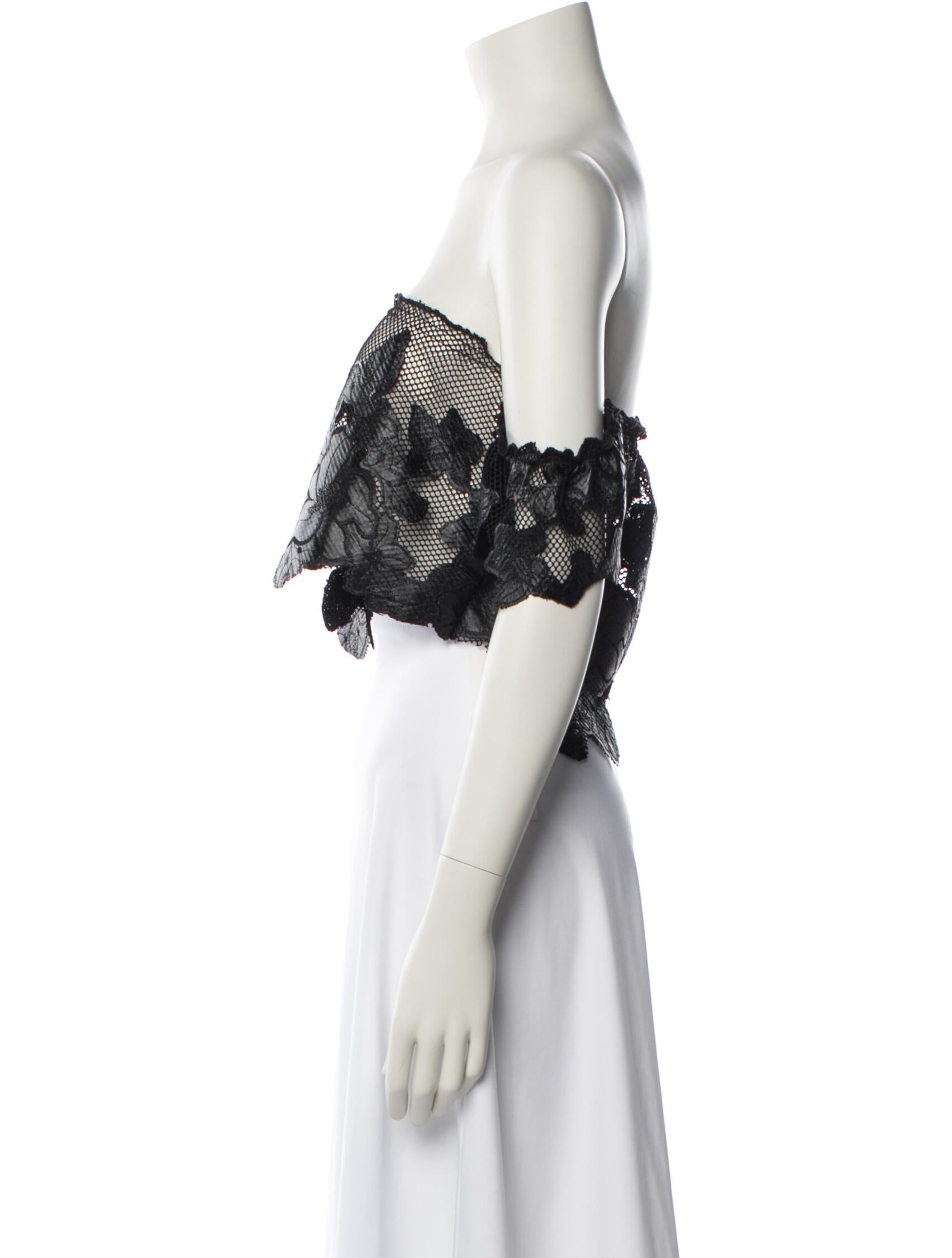 Pop Saint Barth Off-The-Shoulder Short Sleeve Crop Top