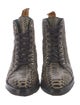 Pskaufman Leather Printed Combat Boots
