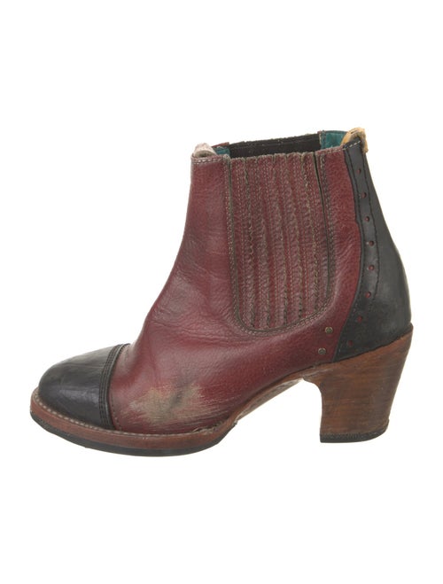 Pskaufman Leather Colorblock Pattern Western Boots