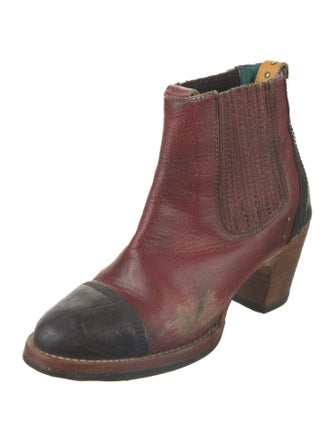 Pskaufman Leather Colorblock Pattern Western Boots