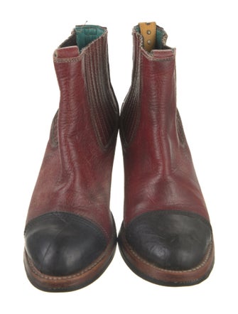 Pskaufman Leather Colorblock Pattern Western Boots