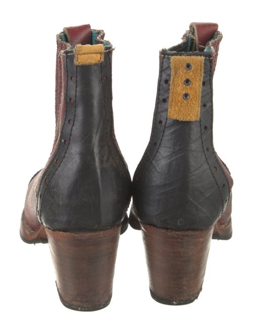 Pskaufman Leather Colorblock Pattern Western Boots