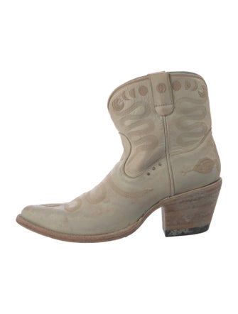 Pskaufman Leather Printed Western Boots