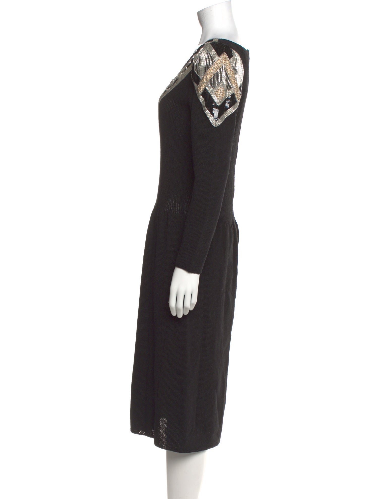 Pat Sandler for Wellmore V-Neck Midi Length Dress