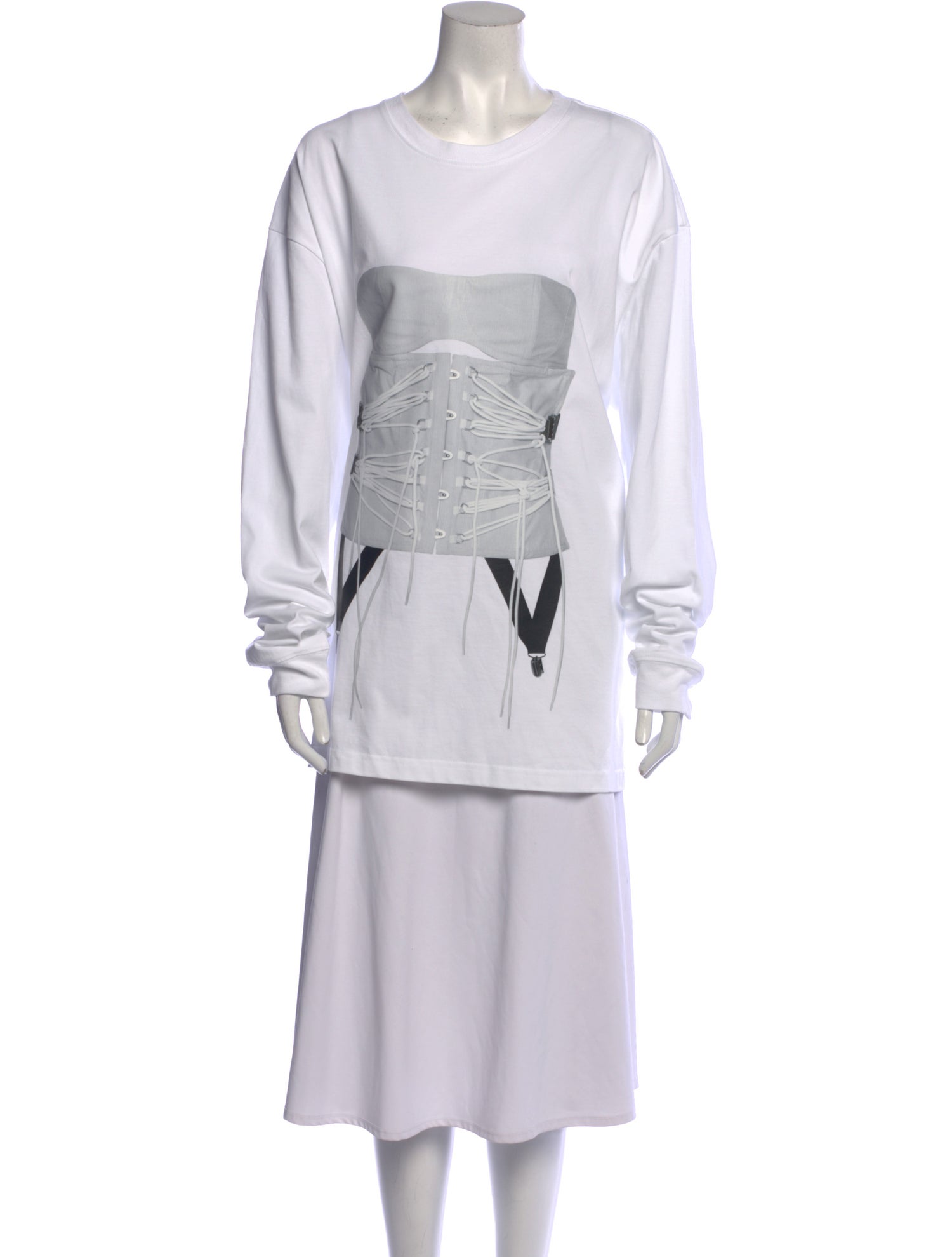 Pushbutton Graphic Print Mini Dress