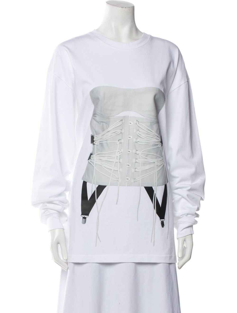 Pushbutton Sweatshirt White Long Sleeve - image 1