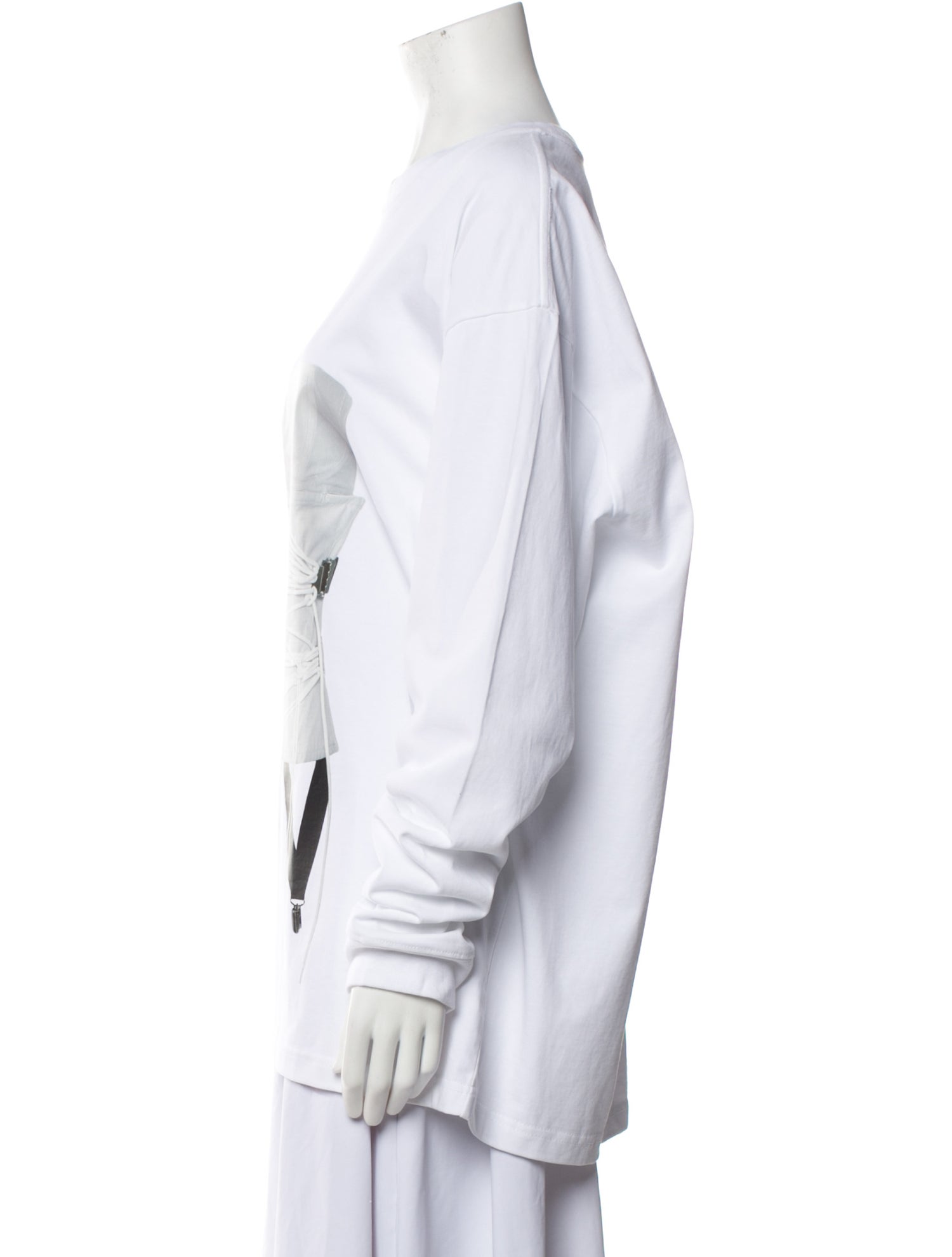 Pushbutton Crew Neck Long Sleeve Sweatshirt