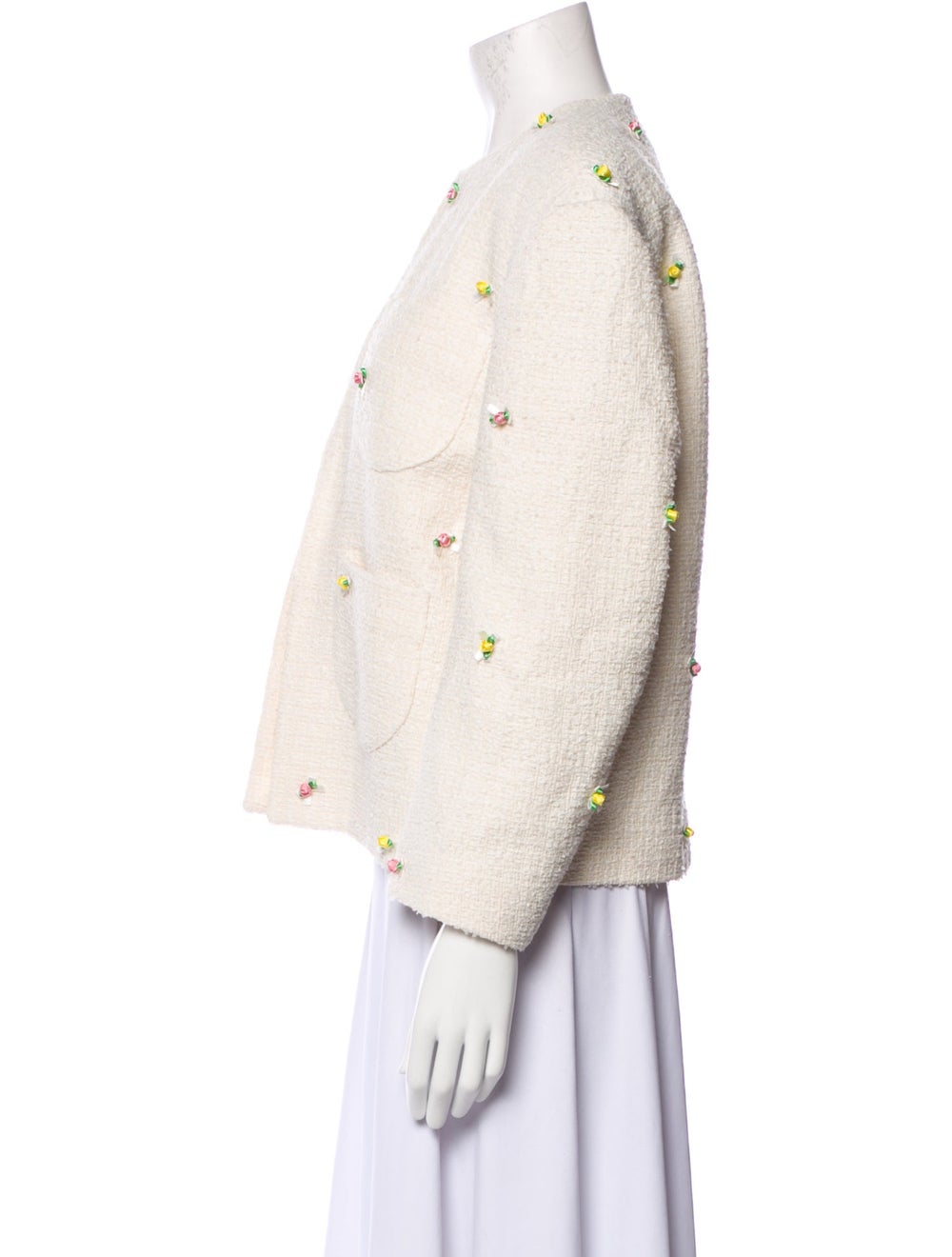 Pushbutton Jacket Neutrals Bow Accents & Collarle… - image 2