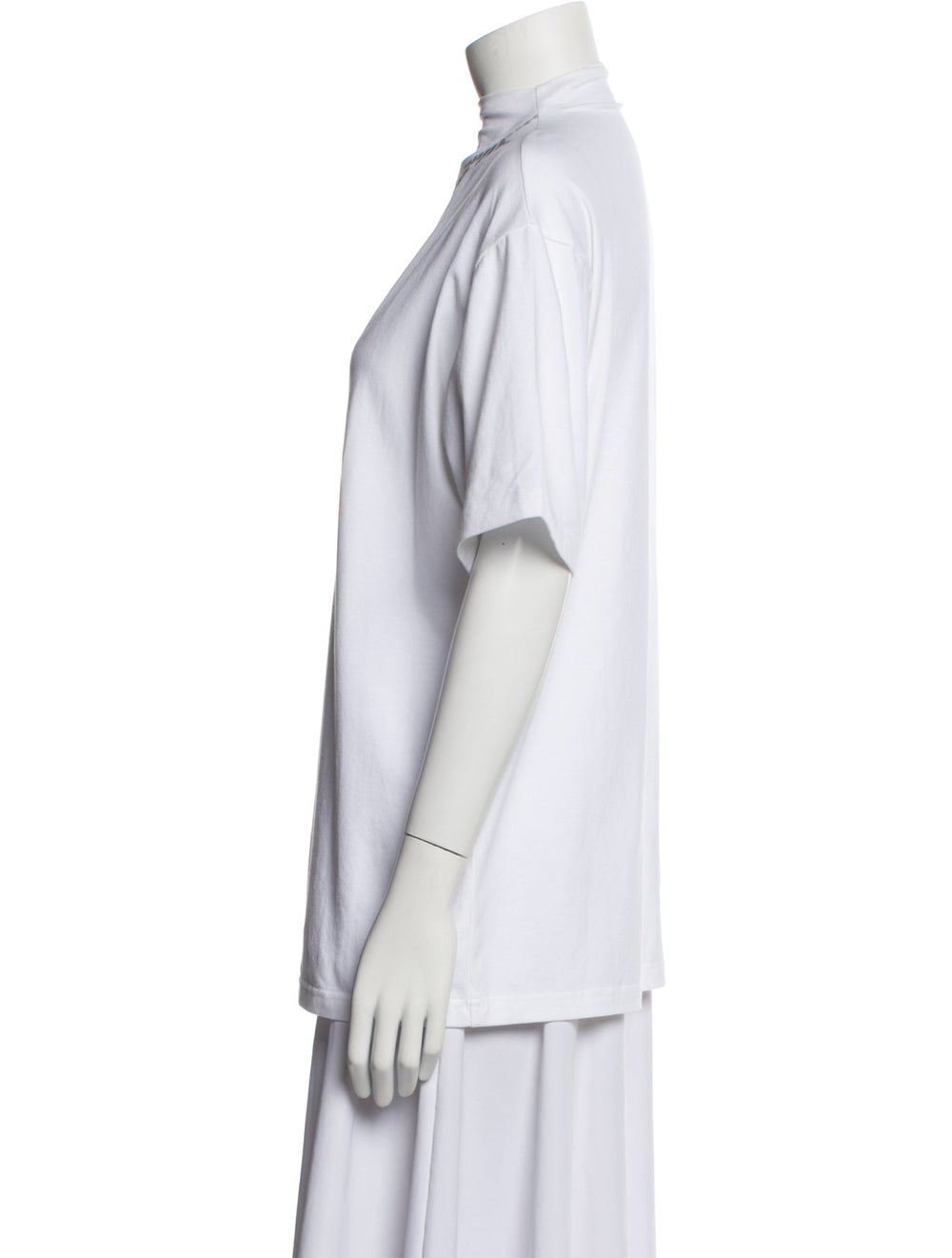 Pushbutton Mock Neck Short Sleeve T-Shirt - image 2