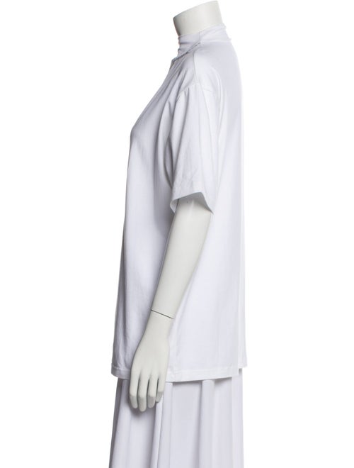 Pushbutton Mock Neck Short Sleeve T-Shirt