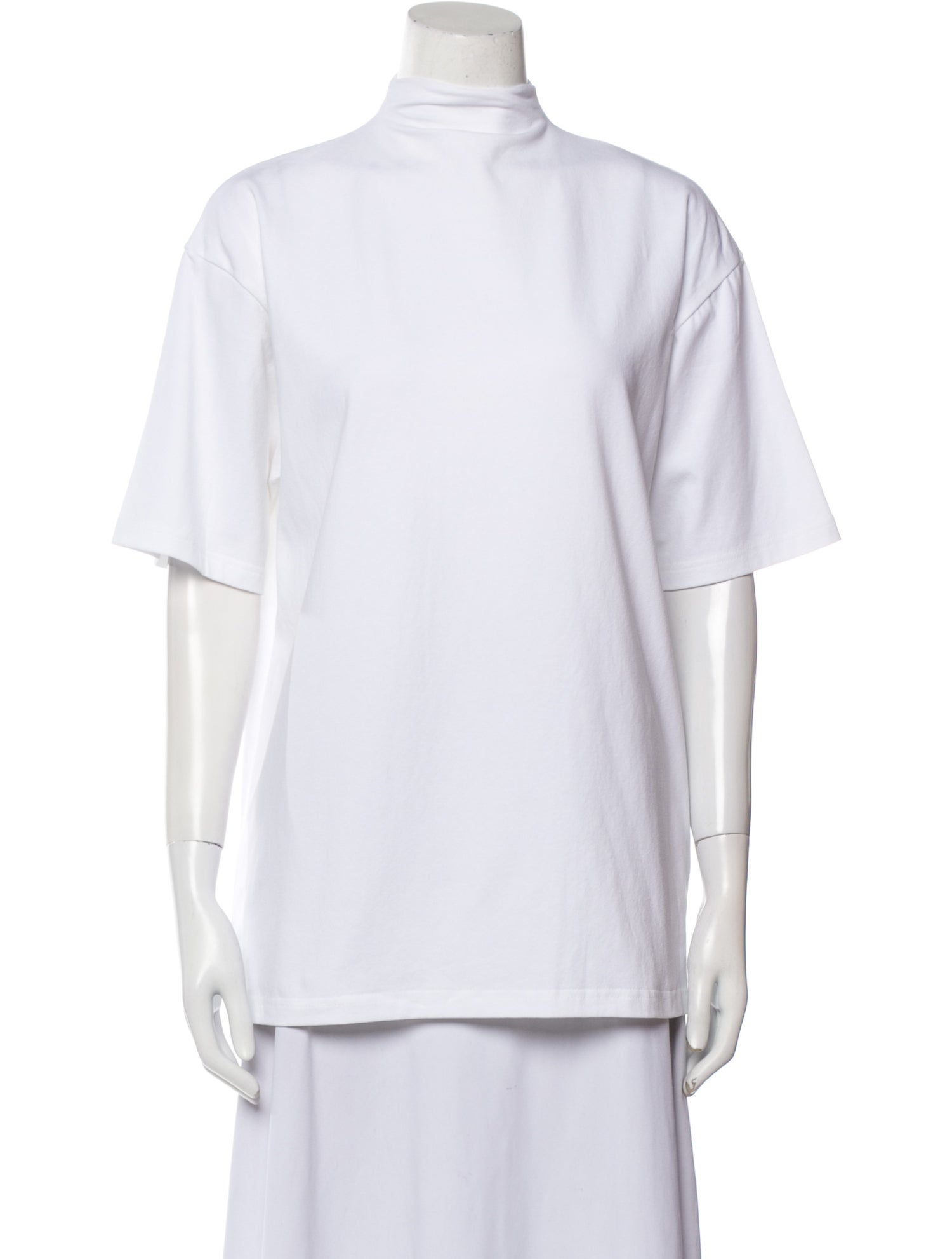 Pushbutton Mock Neck Short Sleeve T-Shirt