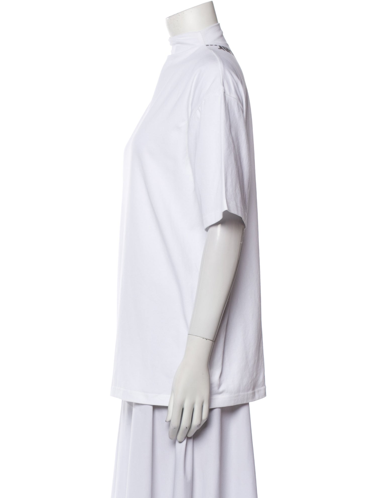 Pushbutton Mock Neck Short Sleeve T-Shirt