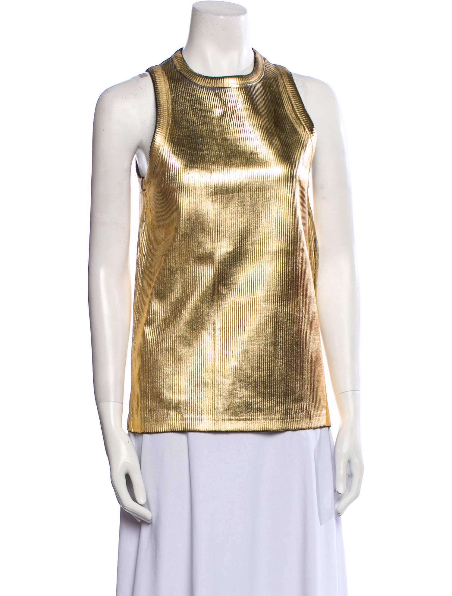 Pushbutton Crew Neck Sleeveless Top w/ Tags