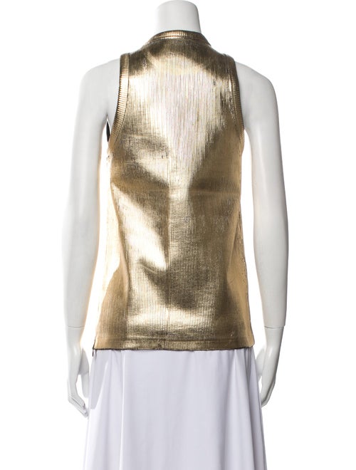 Pushbutton Printed Crew Neck Top