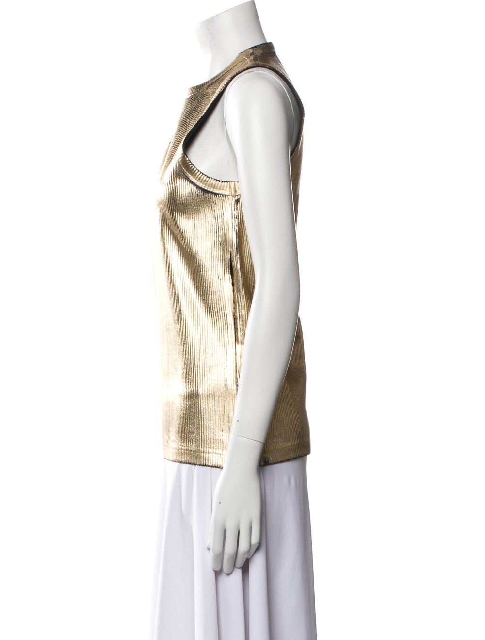 Pushbutton Crew Neck Sleeveless Top - image 2