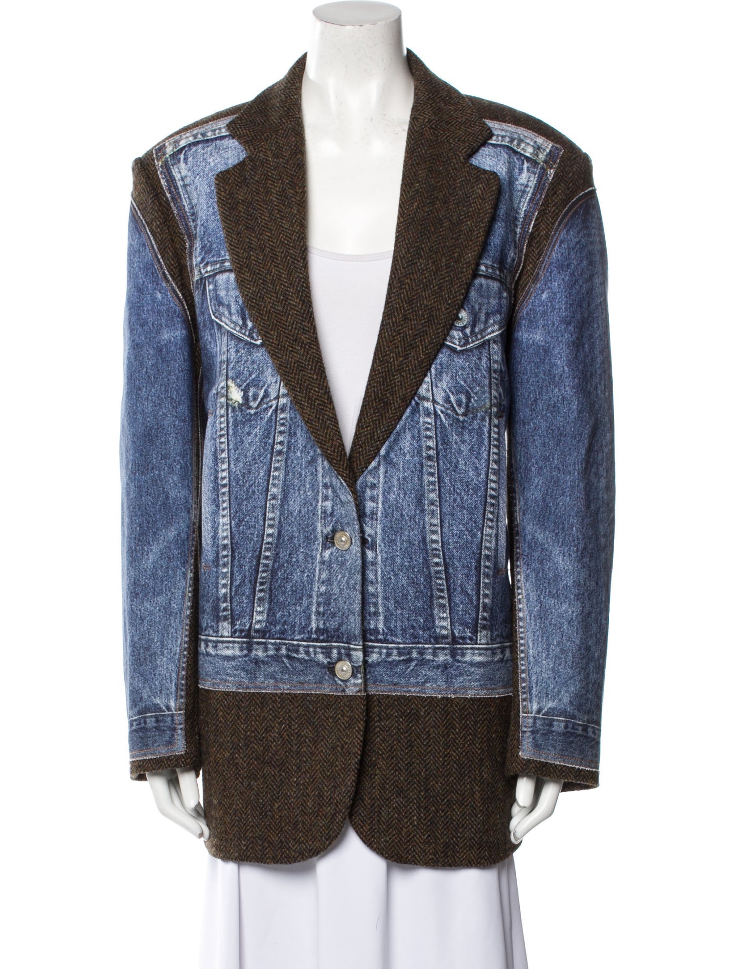 Pushbutton Wool Printed Blazer