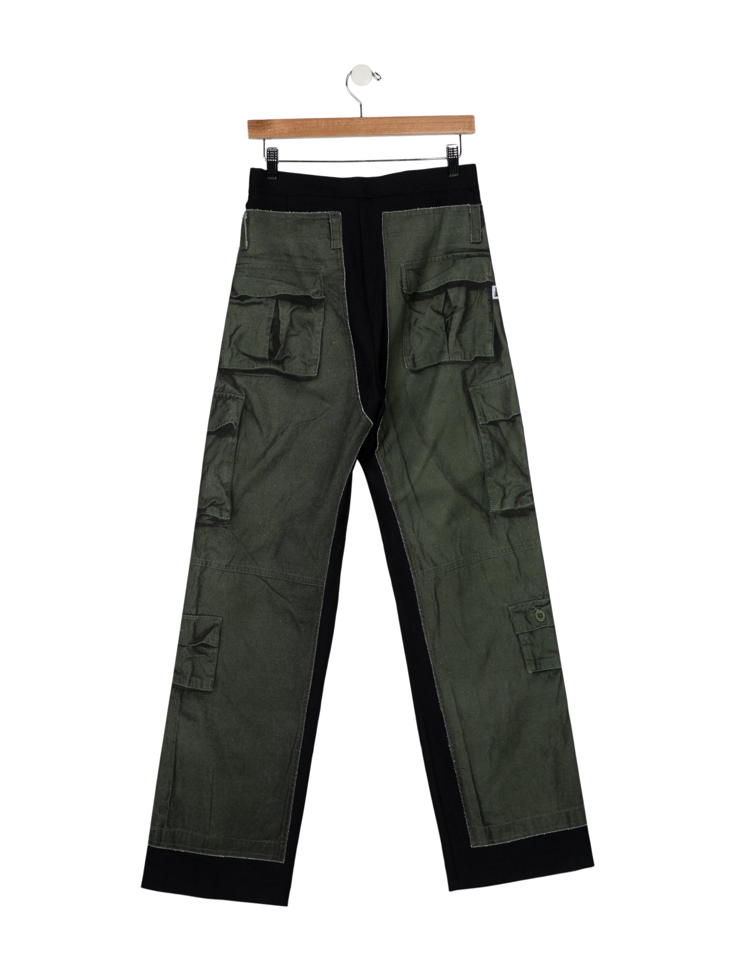 Pushbutton Wool Wide Leg Pants