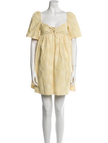 Pushbutton Dresses Square Neckline Mini Dress S