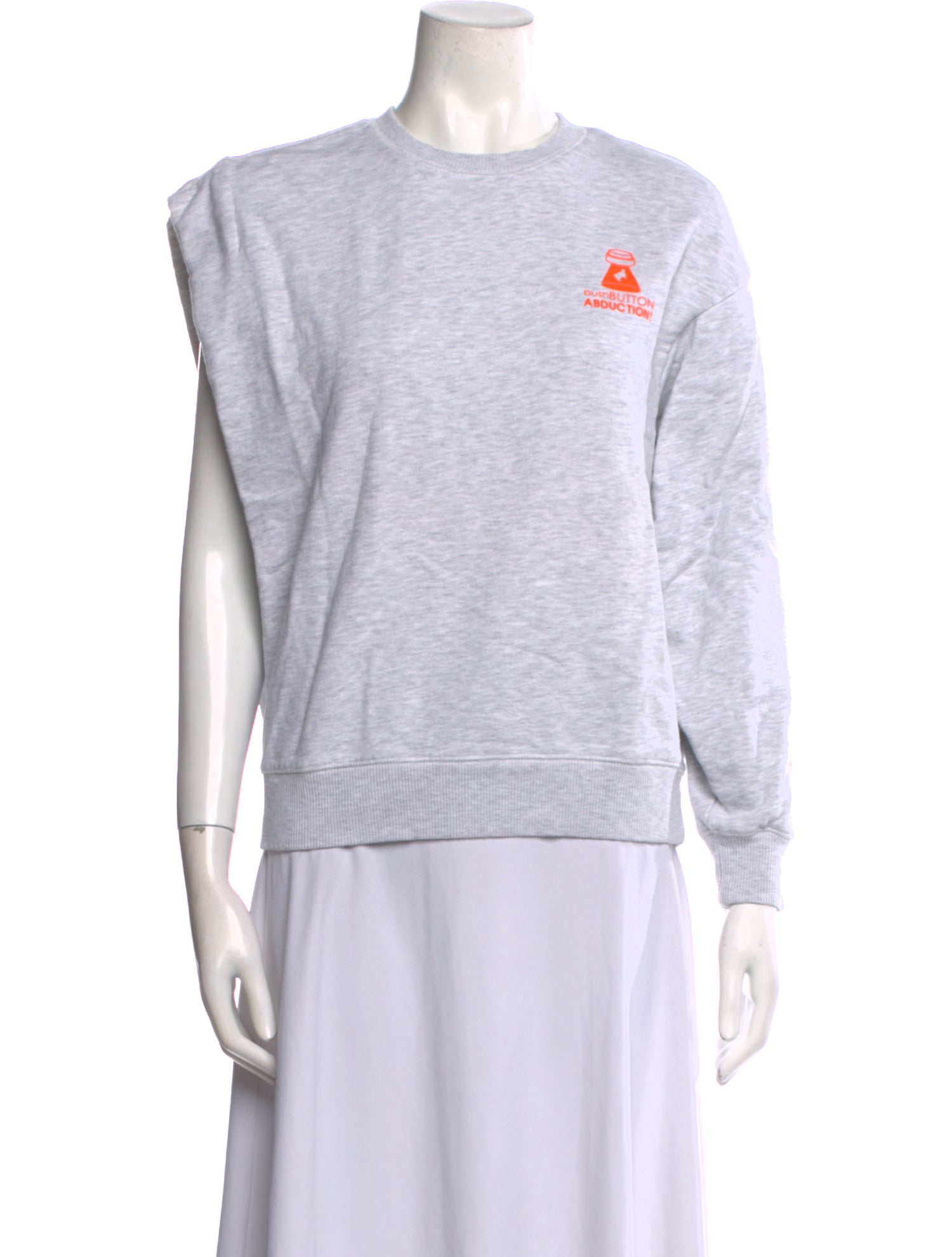 Pushbutton Crew Neck Long Sleeve Sweatshirt