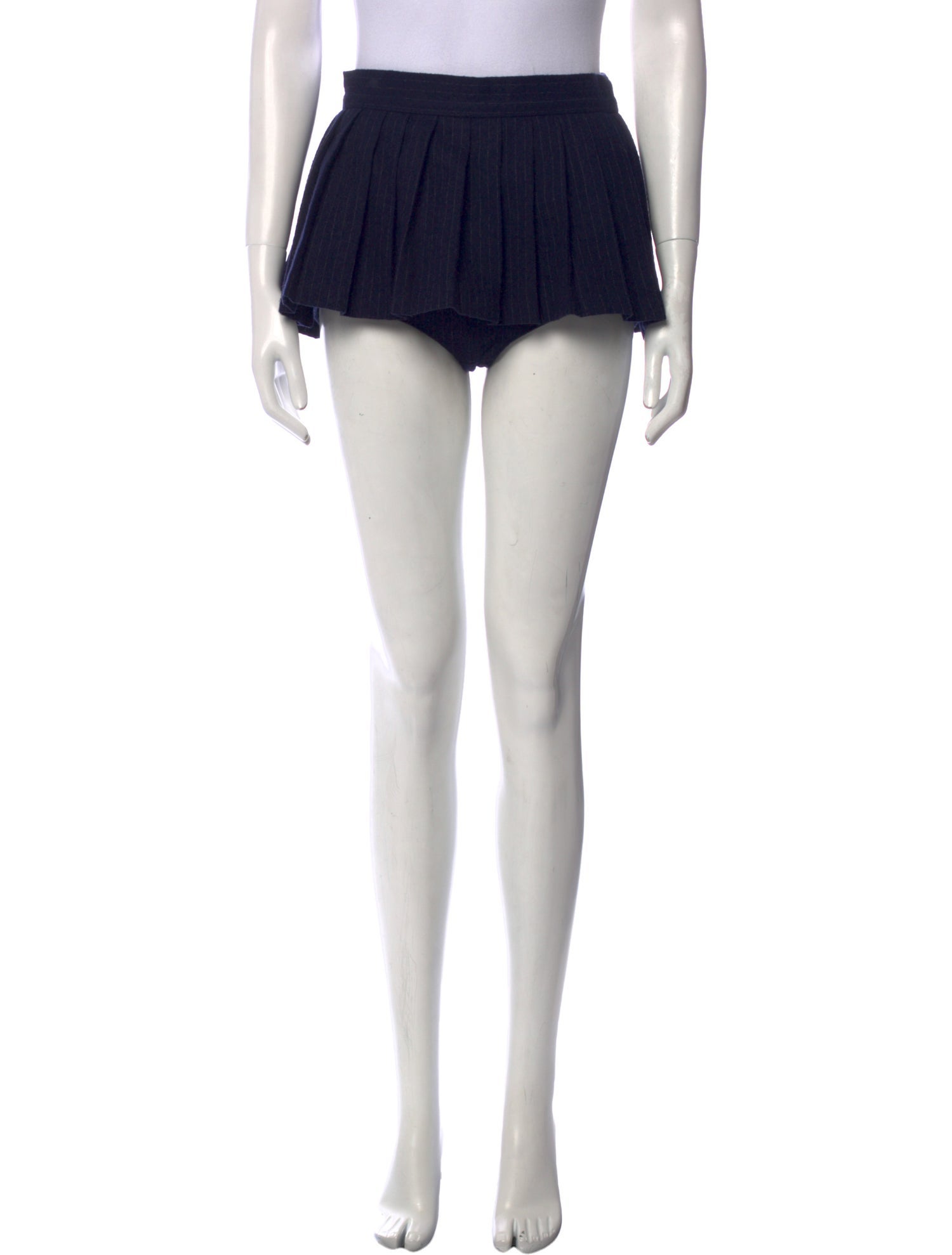 Pushbutton Pleated Accents Mini Skirt