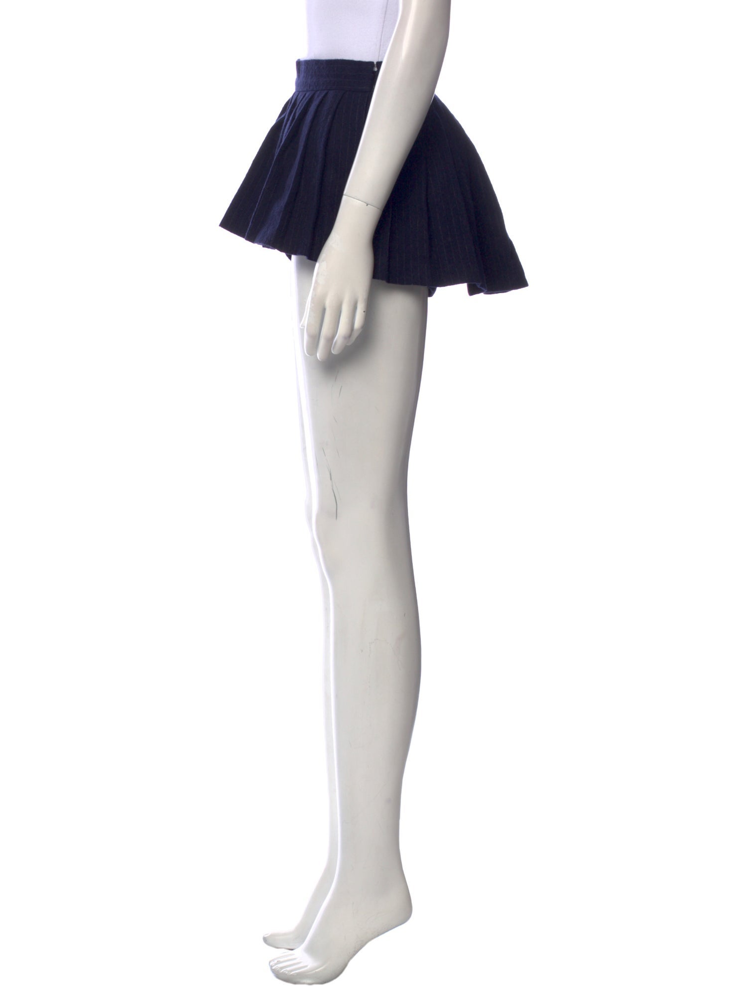 Pushbutton Pleated Accents Mini Skirt