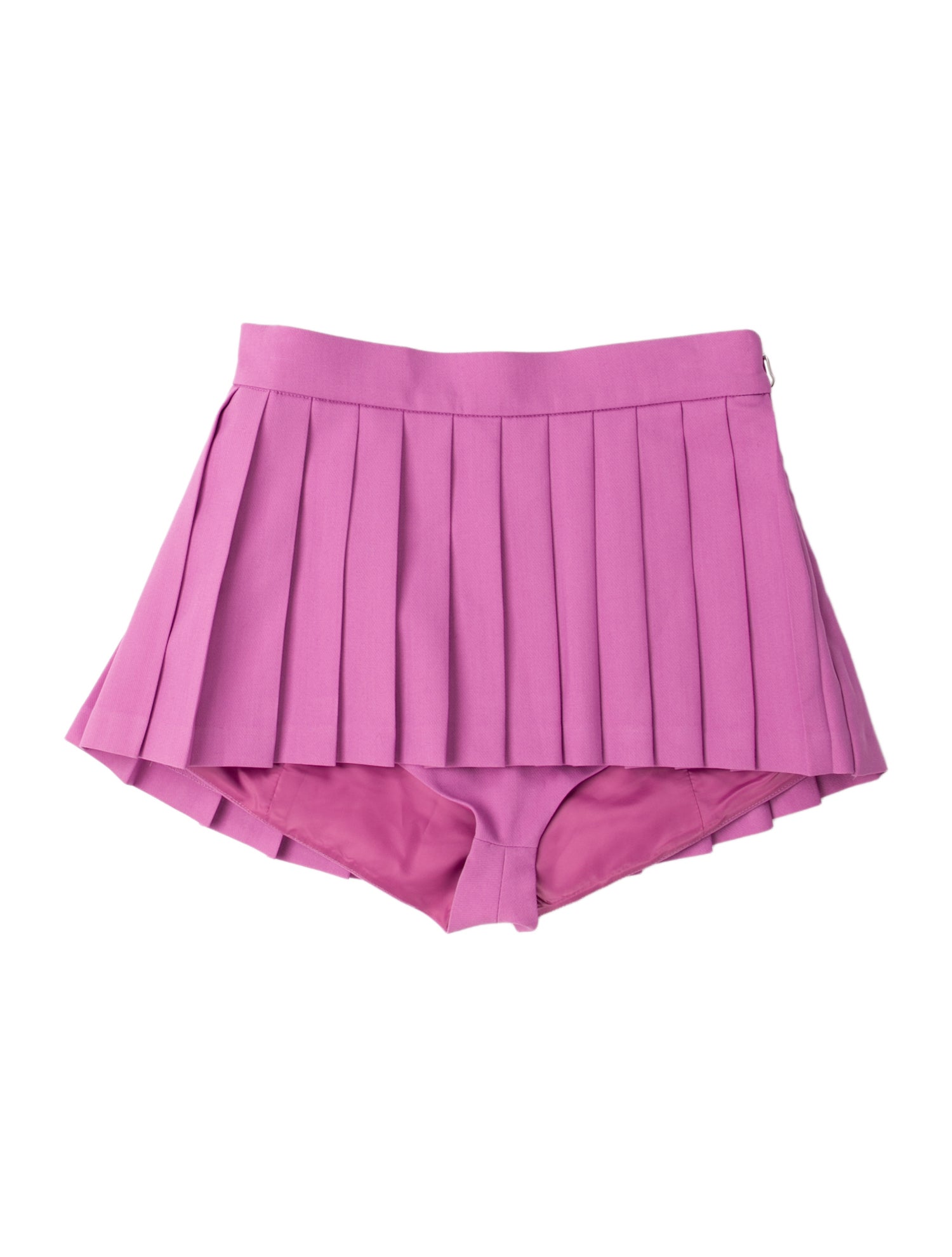 Pushbutton Striped Mini Shorts