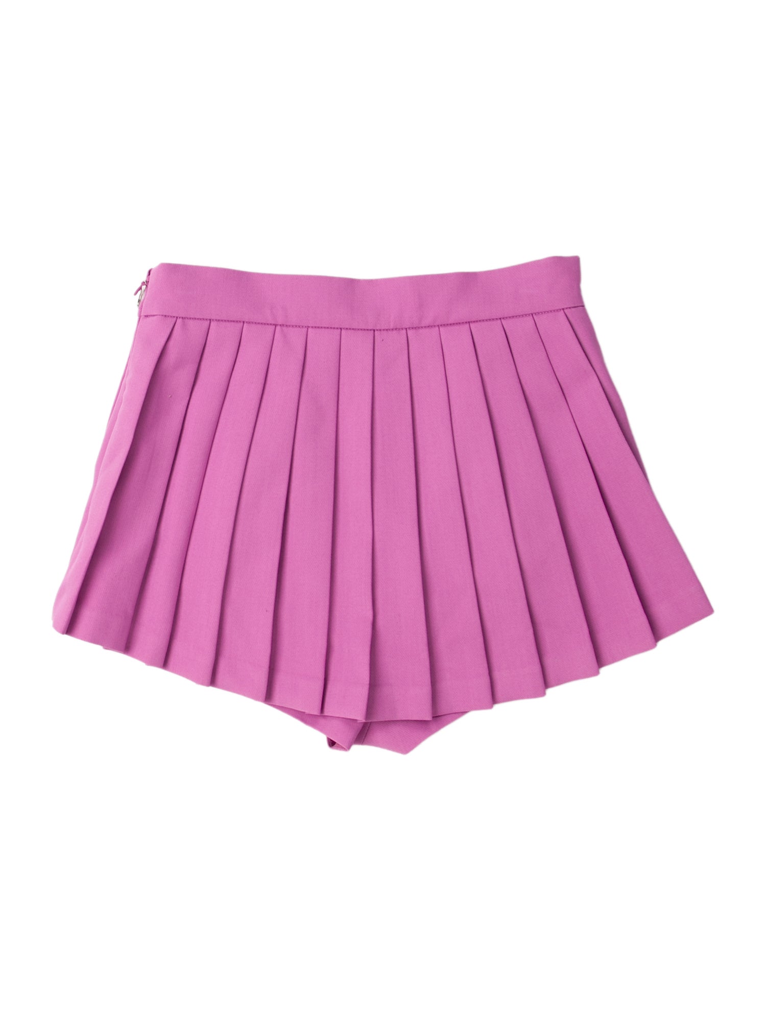 Pushbutton Striped Mini Shorts