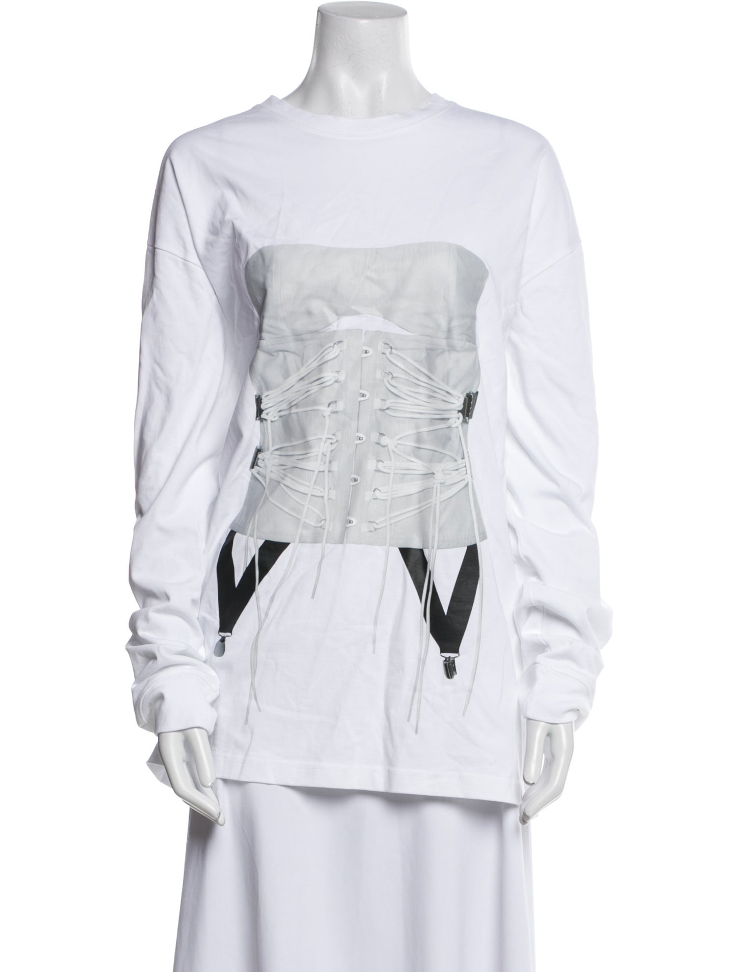 Pushbutton Crew Neck Long Sleeve Sweatshirt