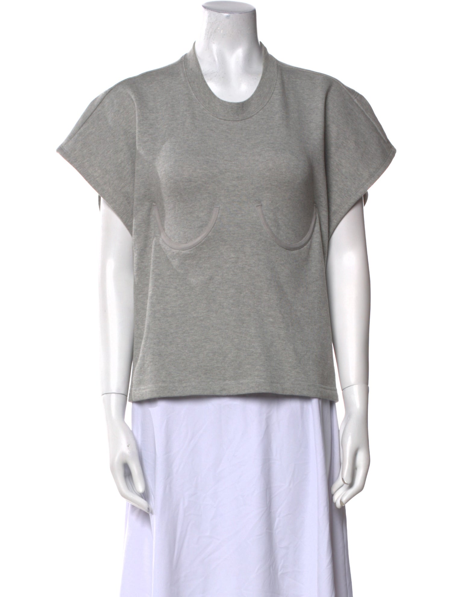 Pushbutton Crew Neck Short Sleeve Sweatshirt