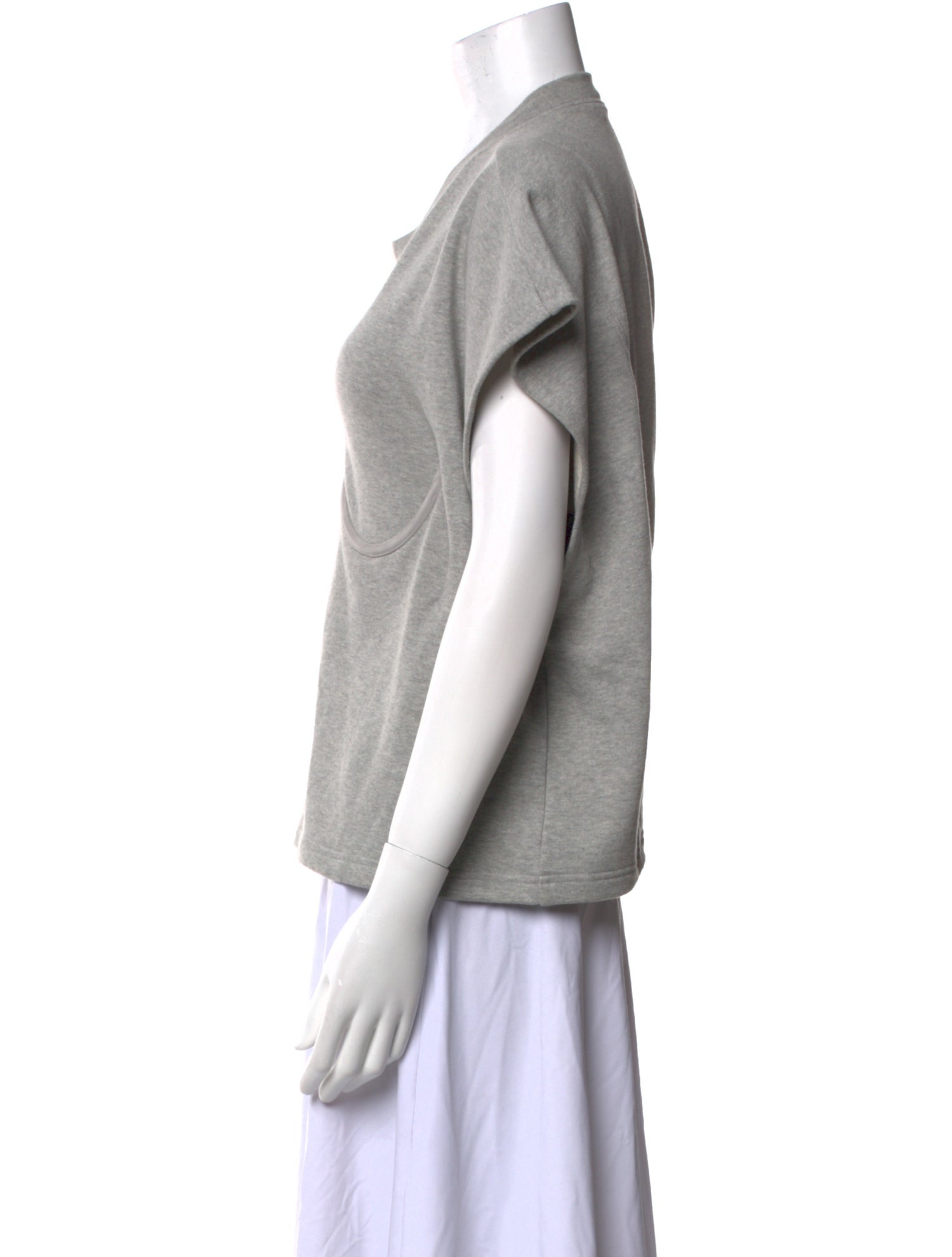 Pushbutton Crew Neck Short Sleeve Sweatshirt