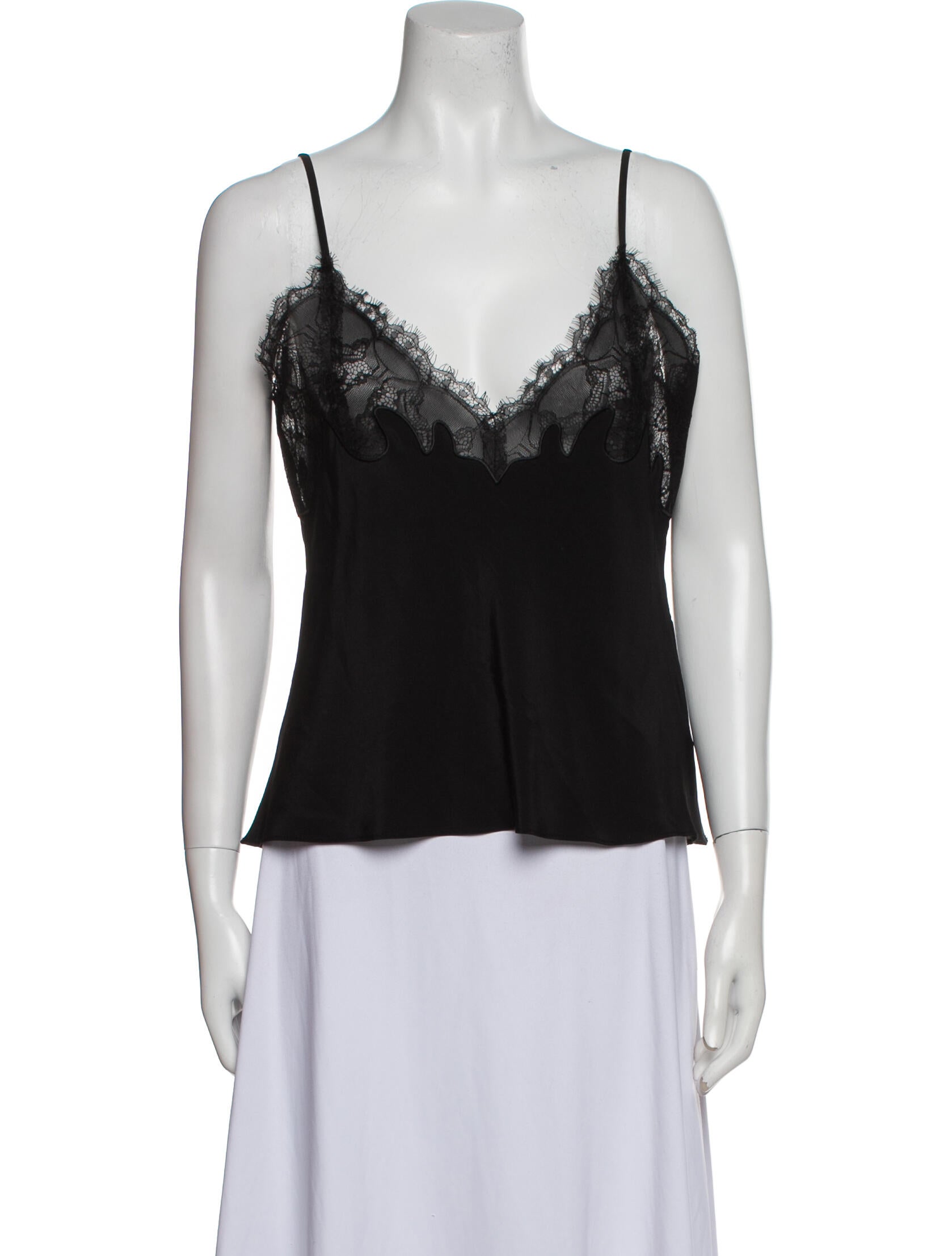 Pushbutton Silk V-Neck Top