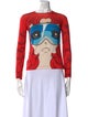 Pushbutton Graphic Print Crew Neck Top