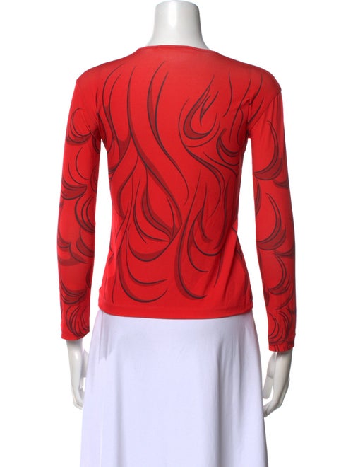 Pushbutton Graphic Print Crew Neck Top