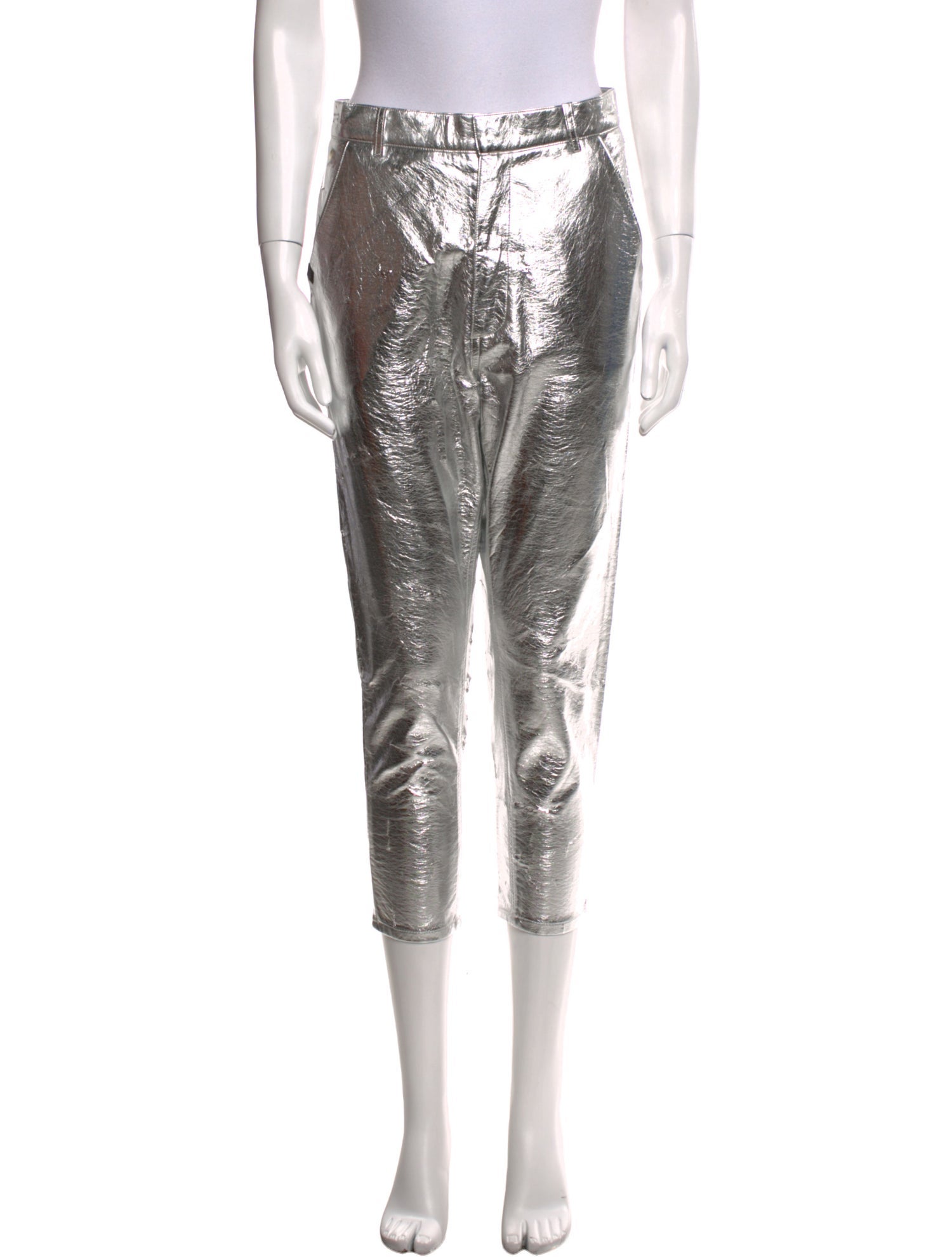 Pushbutton Straight Leg Pants