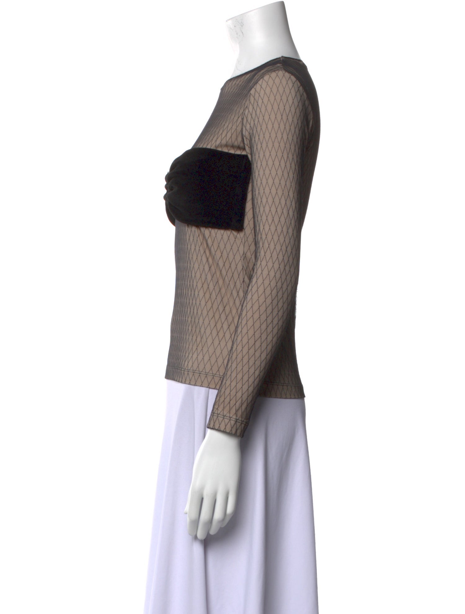 Pushbutton Printed Scoop Neck Sweatshirt