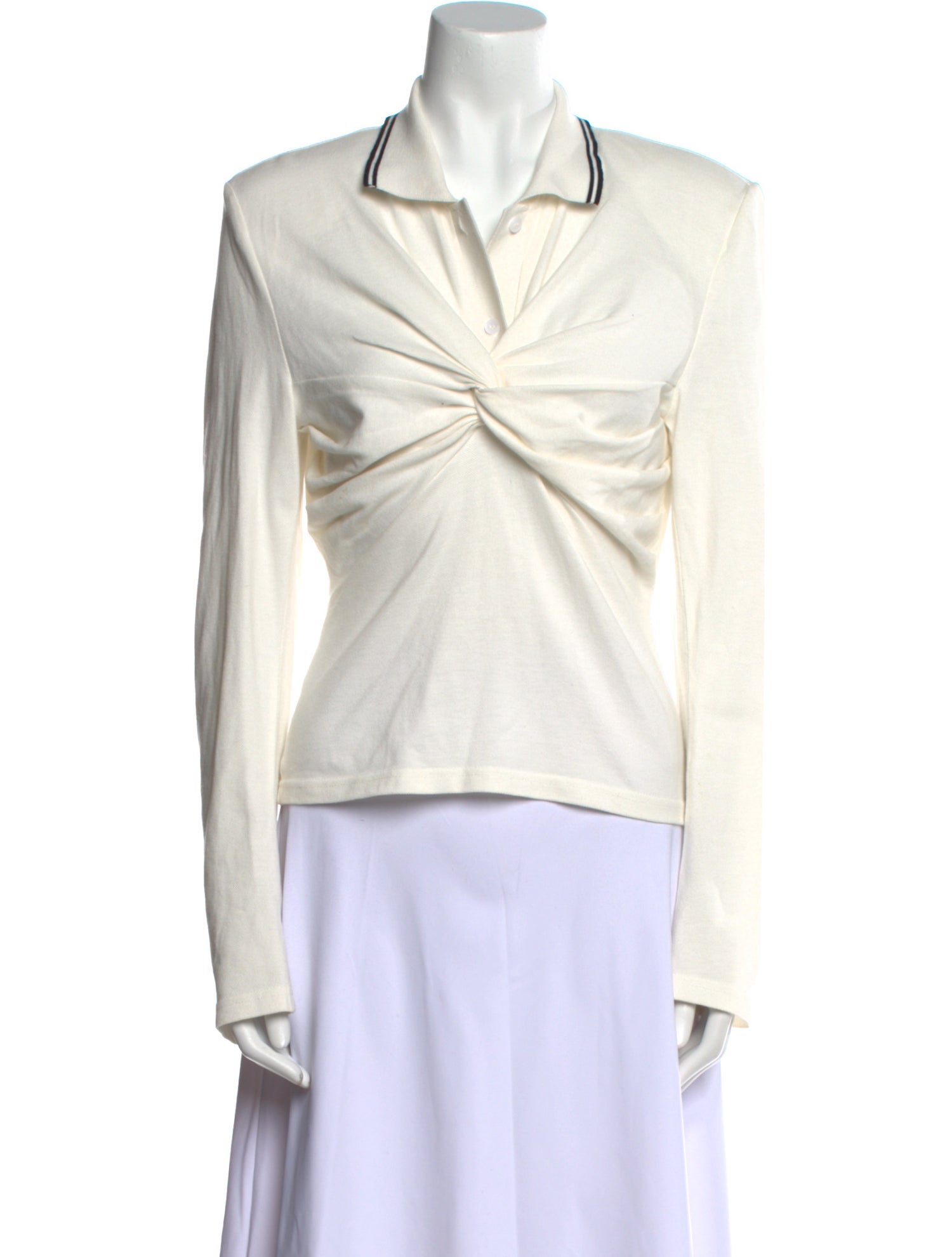 Pushbutton Long Sleeve Button-Up Top