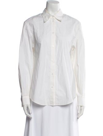 Pushbutton Long Sleeve Button-Up Top