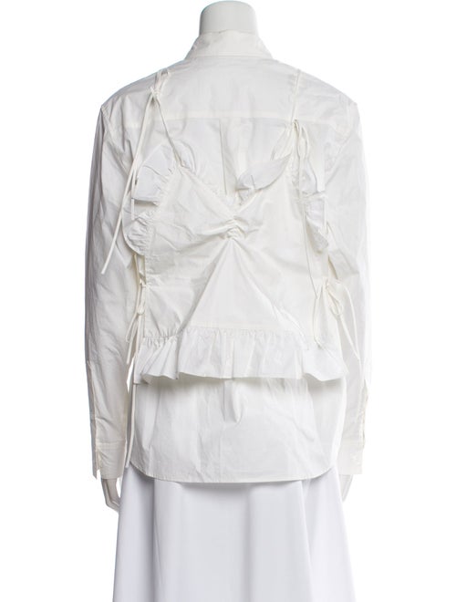 Pushbutton Long Sleeve Button-Up Top