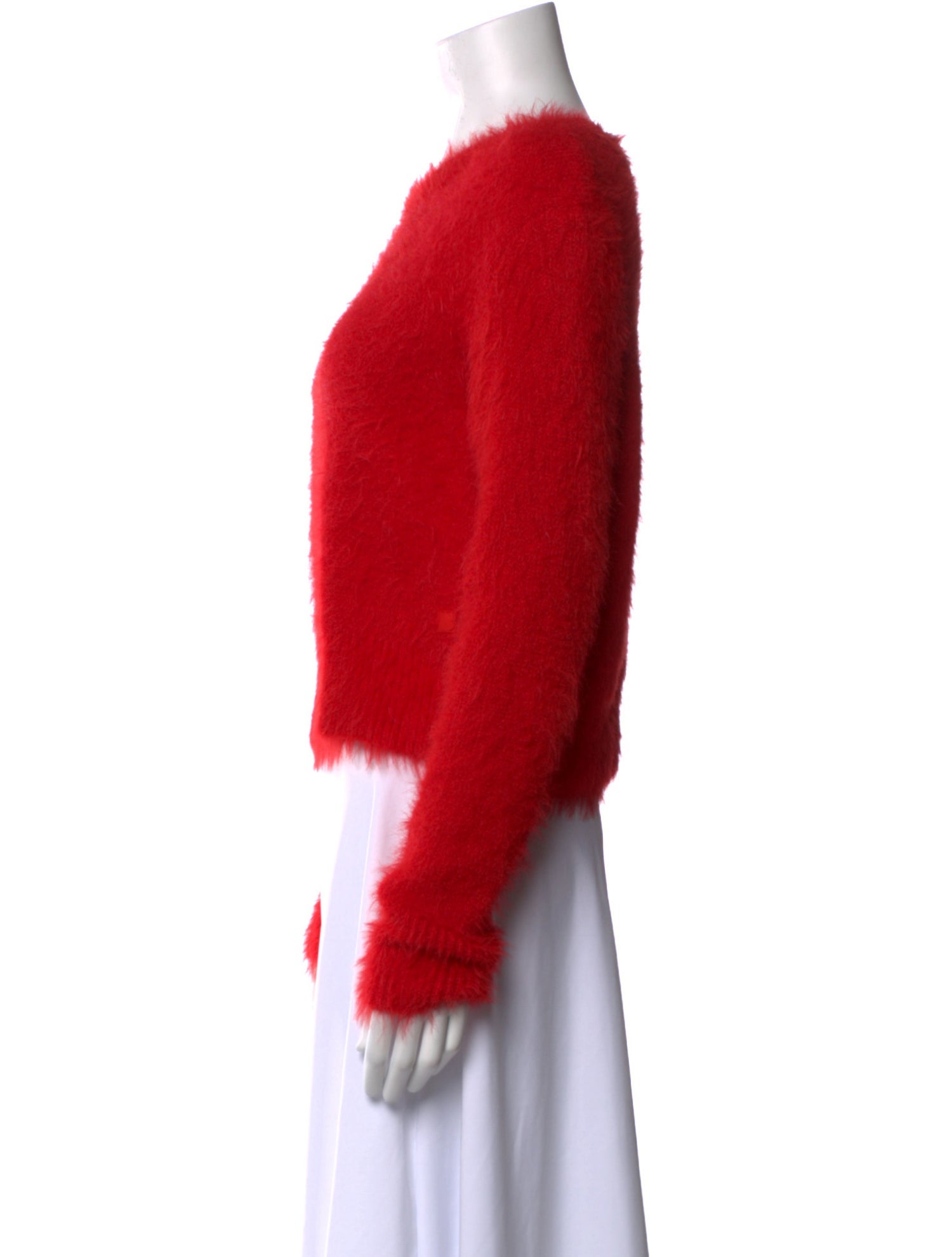 Pushbutton Crew Neck Long Sleeve Crop Top w/ Tags