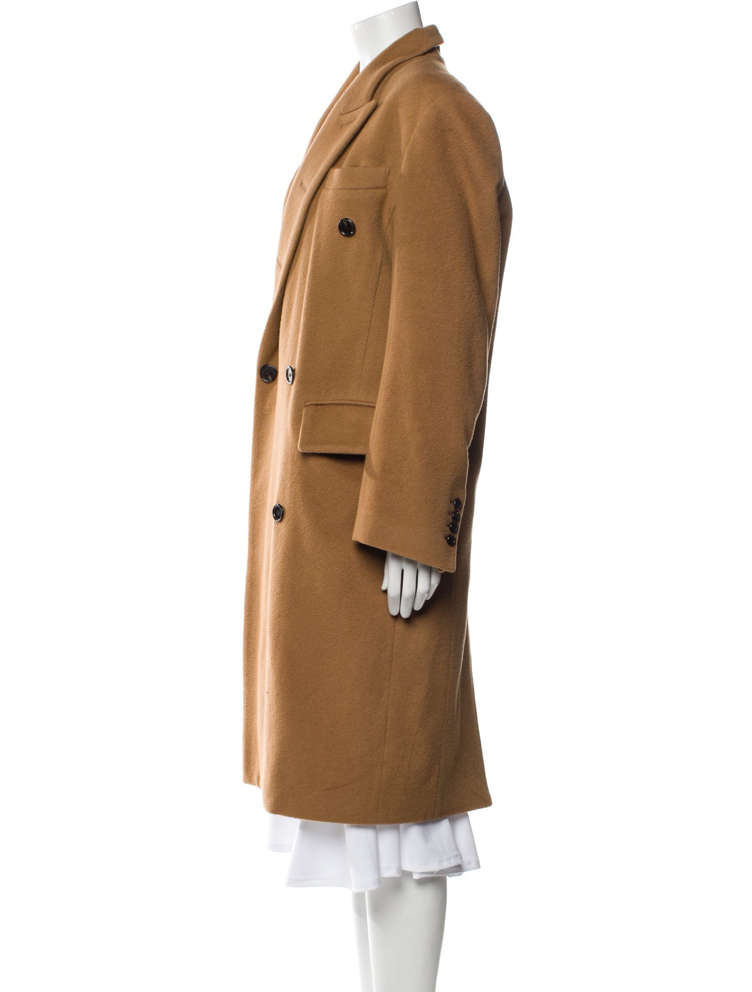 Pushbutton Wool Coat