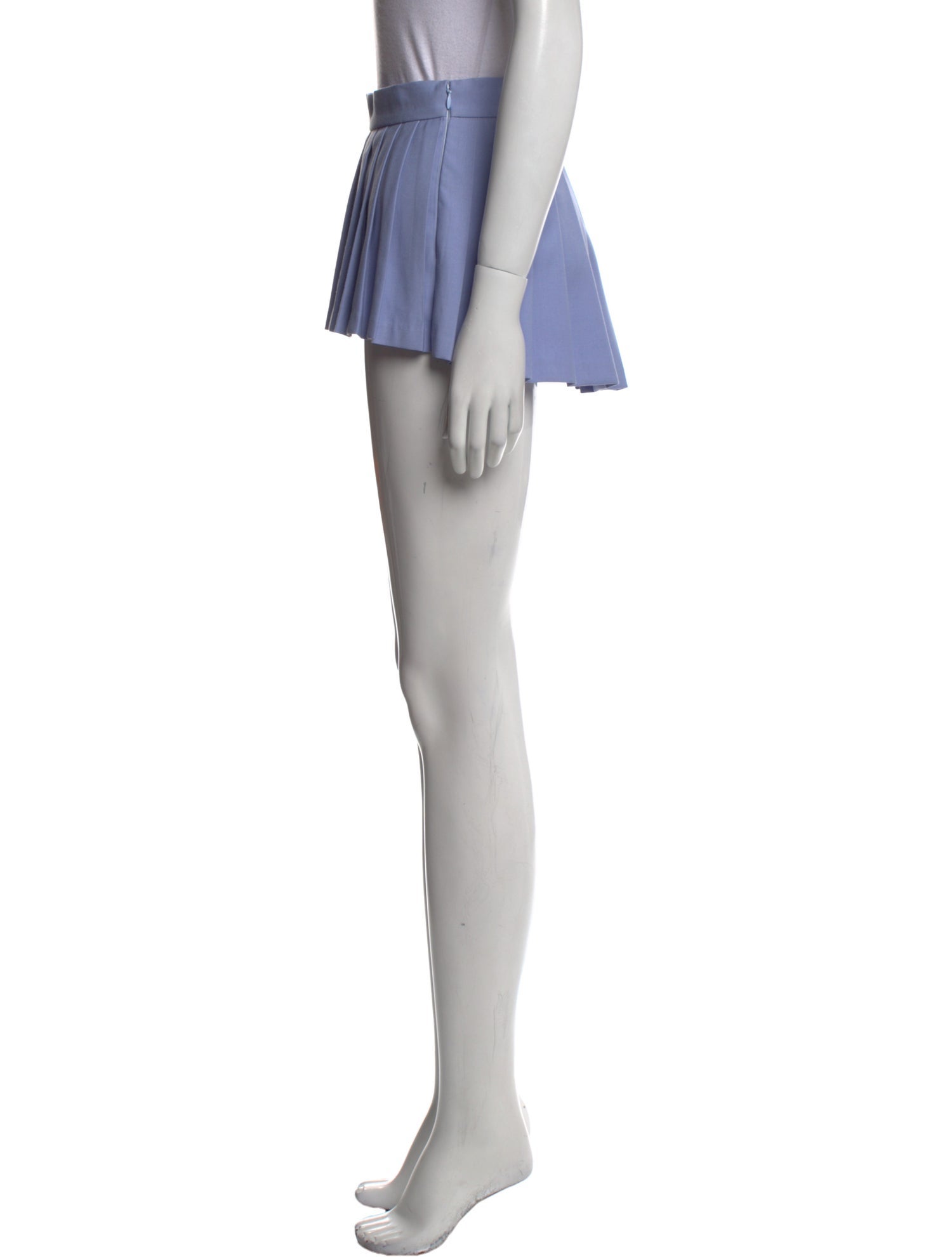 Pushbutton Pleated Accents Mini Skirt