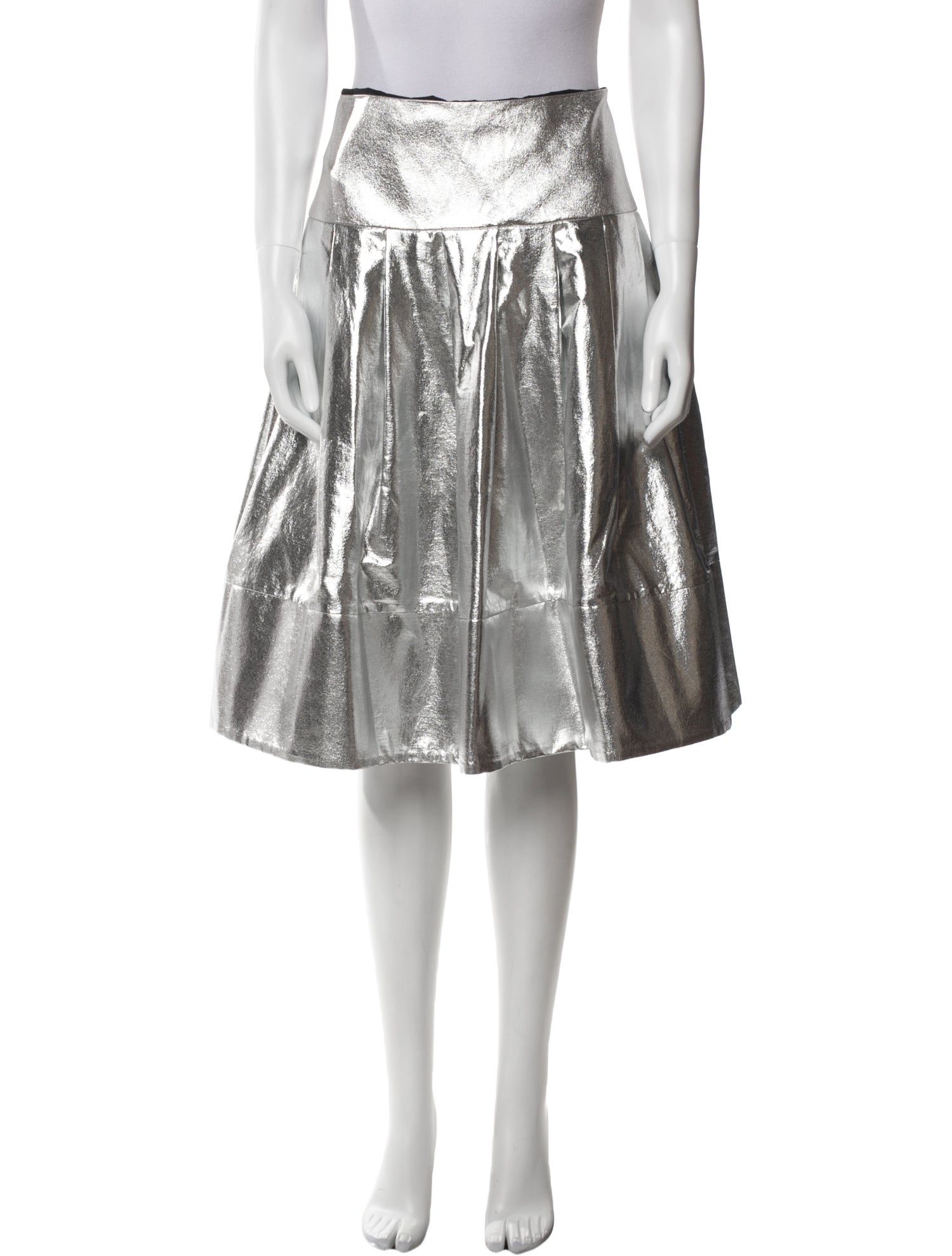 Pushbutton Knee-Length Skirt