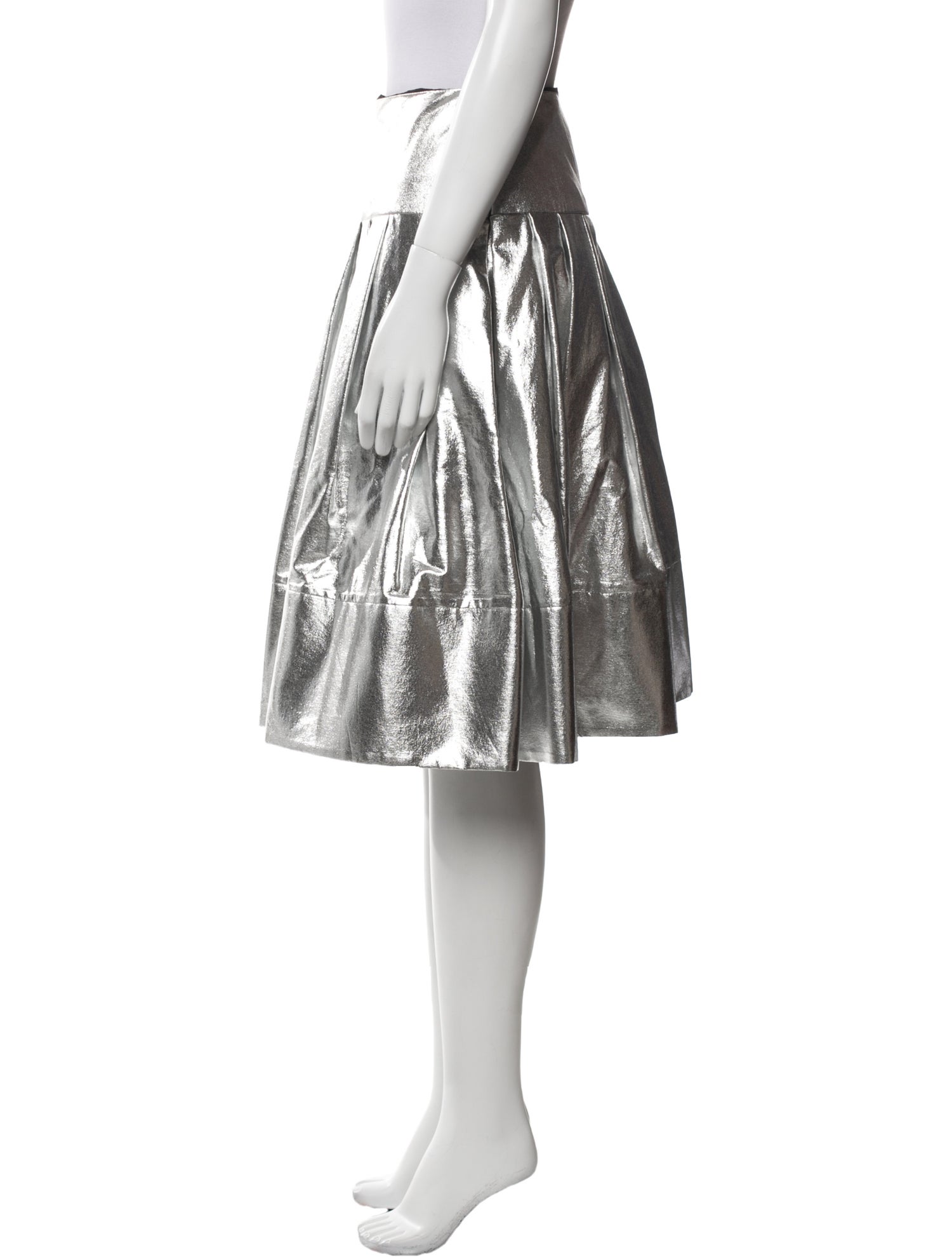 Pushbutton Knee-Length Skirt