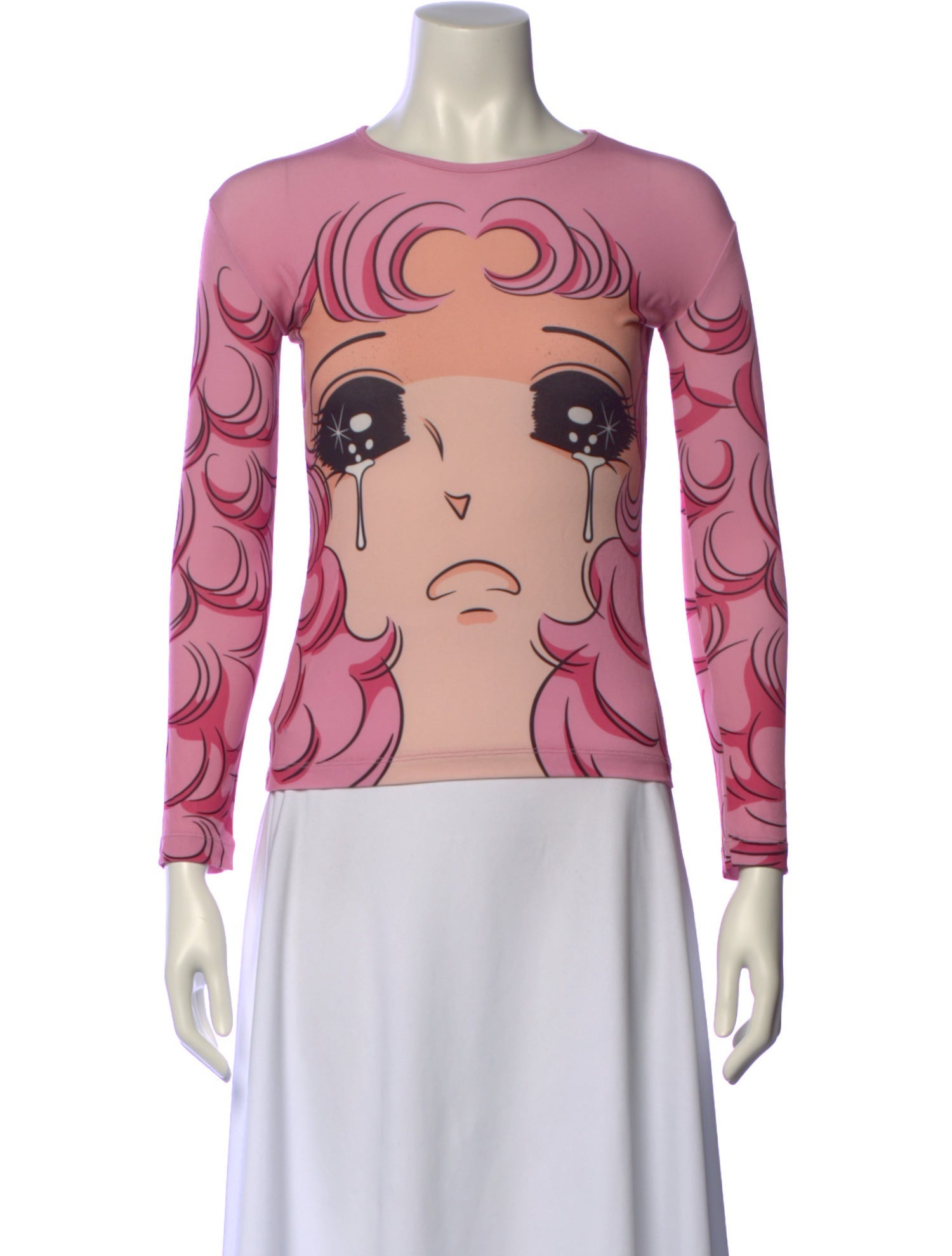 Pushbutton Printed Crew Neck Sweatshirt