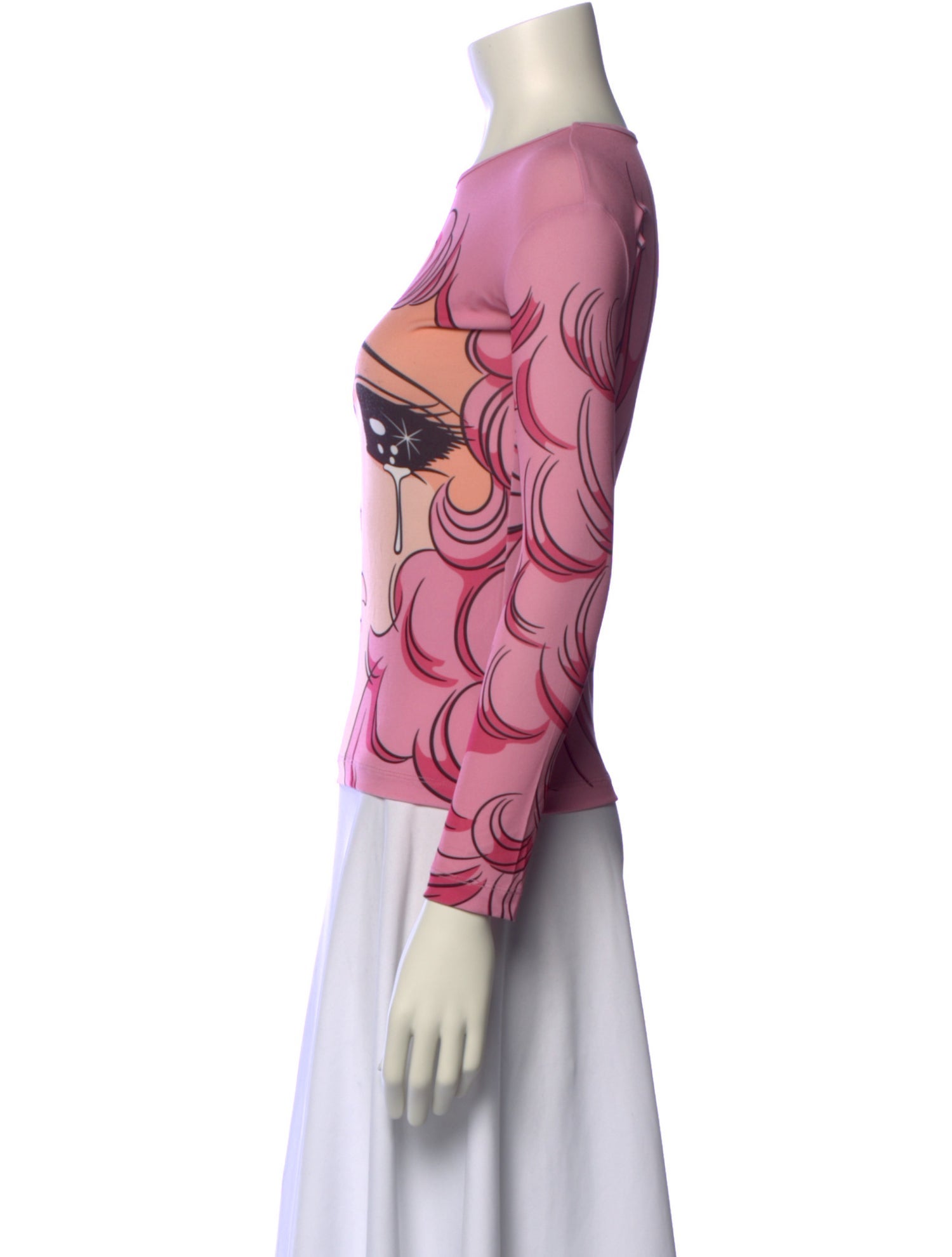 Pushbutton Printed Crew Neck Sweatshirt