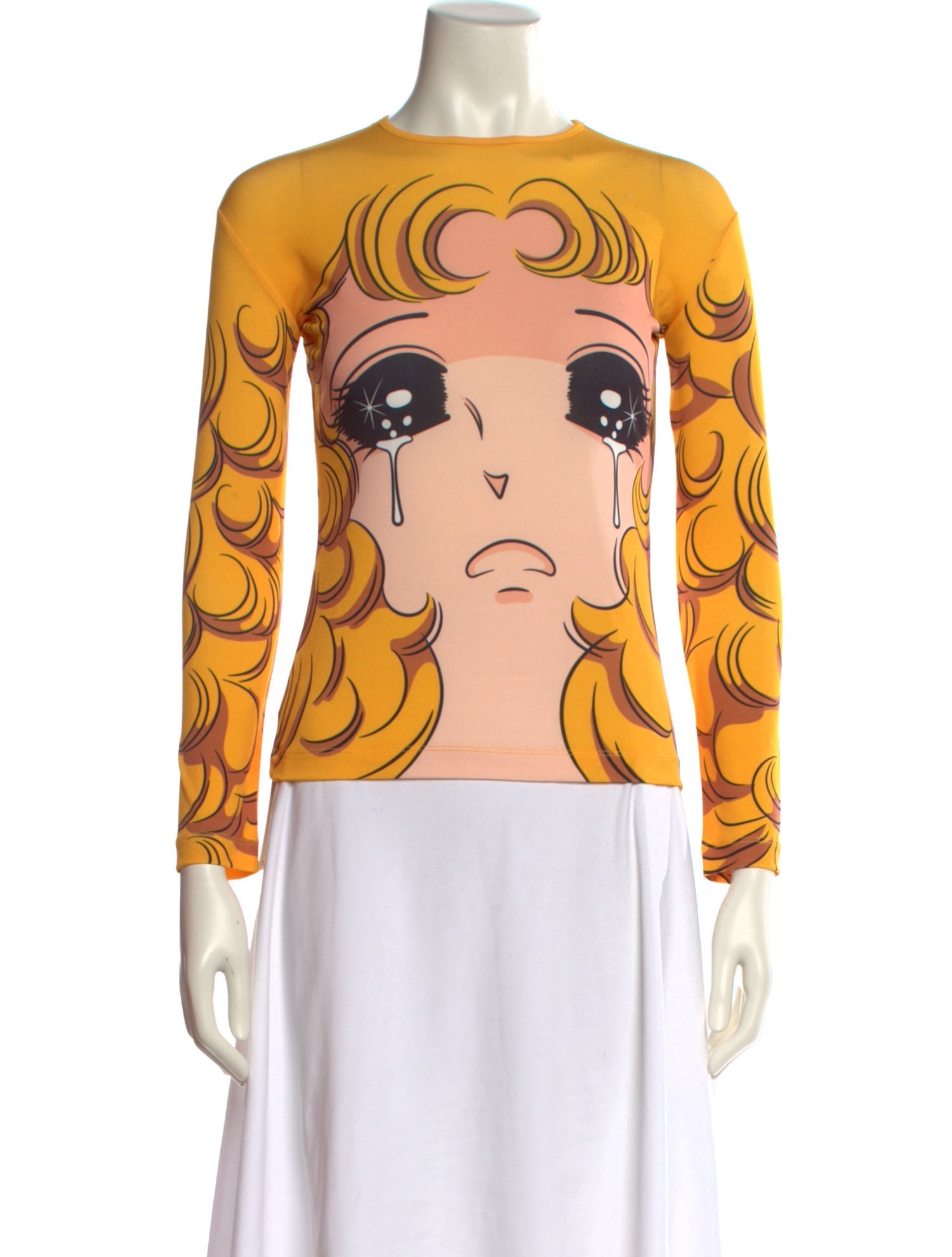 Pushbutton Printed Crew Neck Sweatshirt