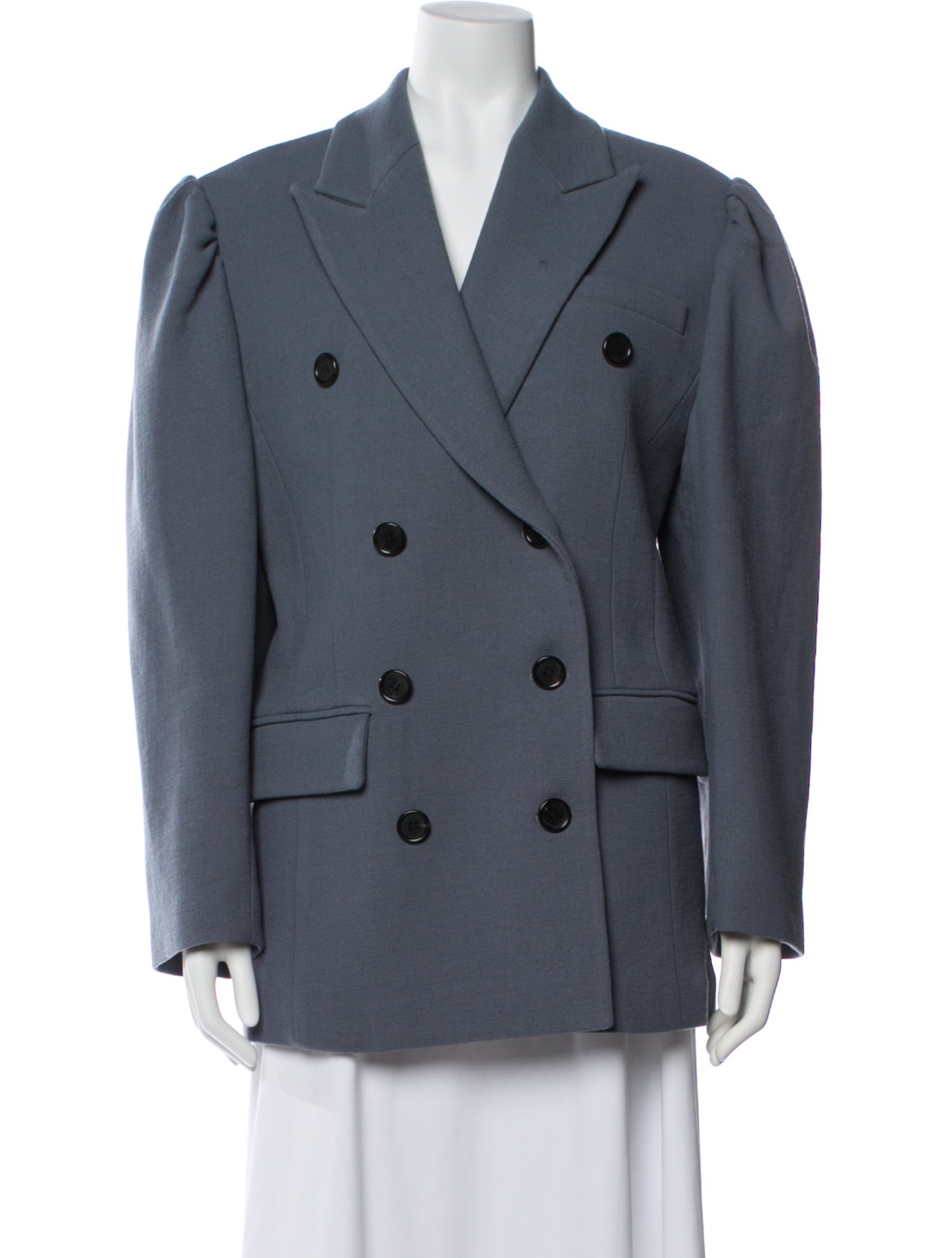 Pushbutton Wool Blazer